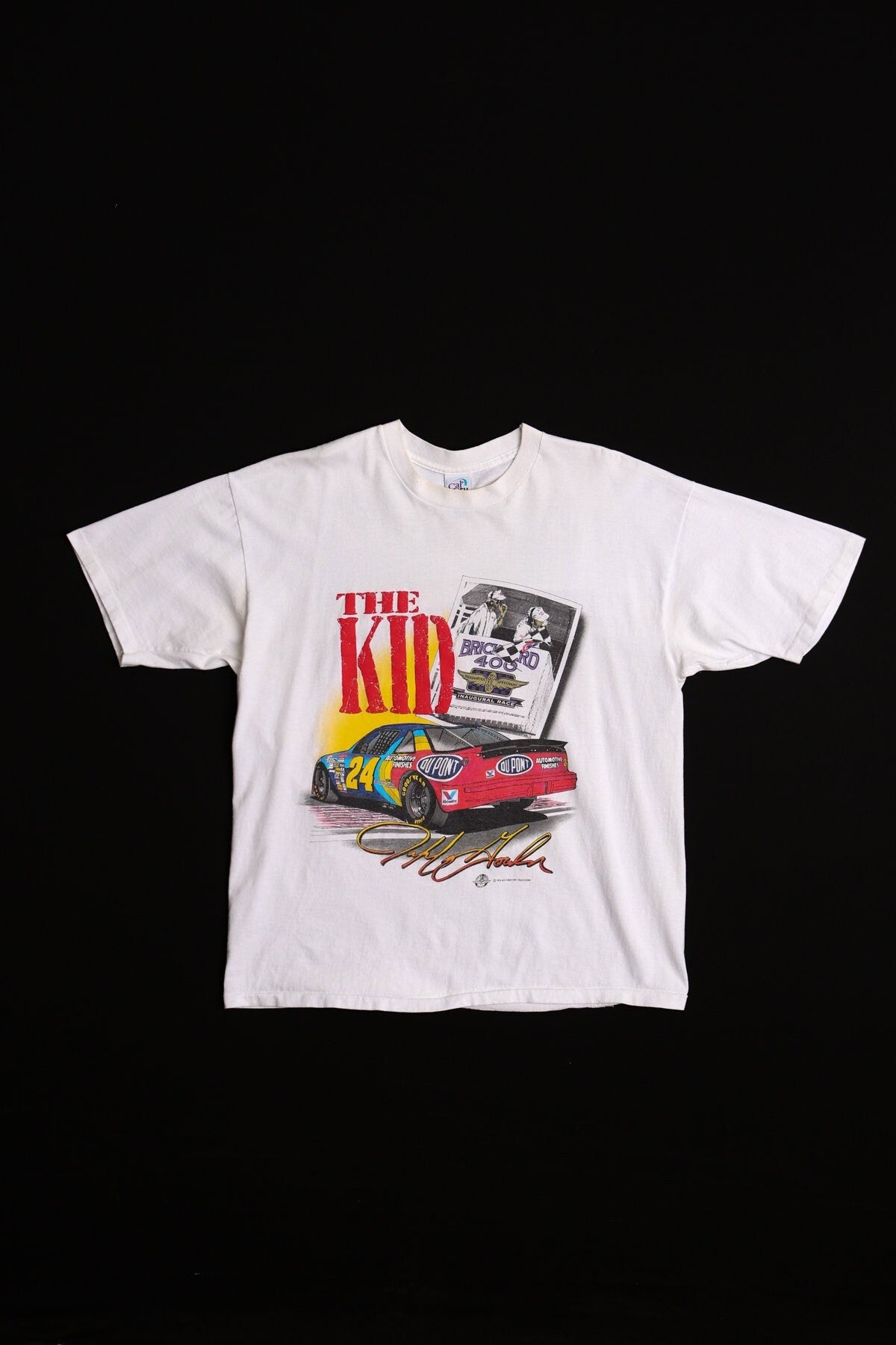 Nascar vintage white shirt inaugural brickyard 400 the kid t-shirt graphic racing