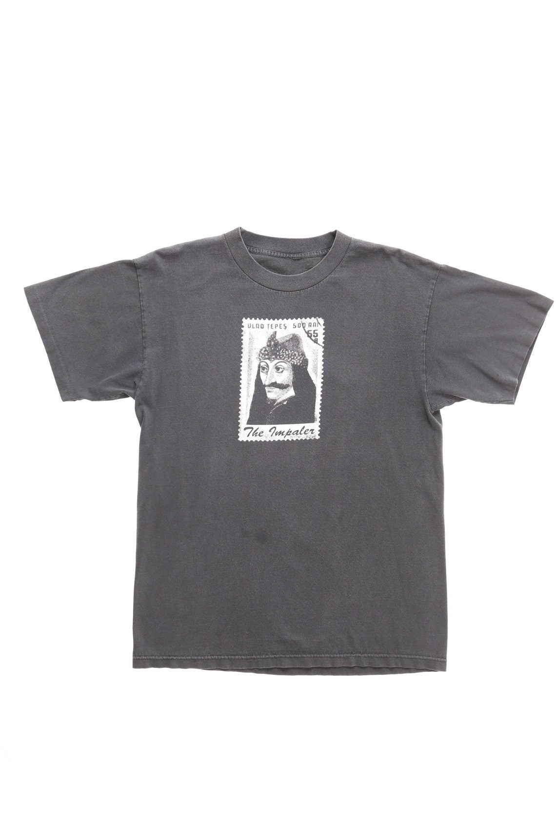 Vintage dracula vlad impaler t-shirt black the post office stamp face