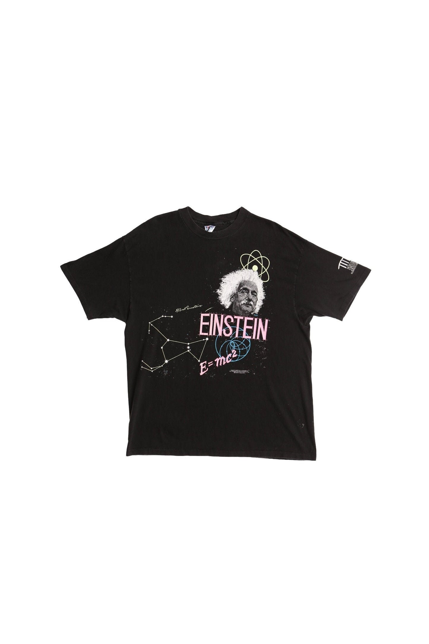 Vintage albert einstein space stars black shirt