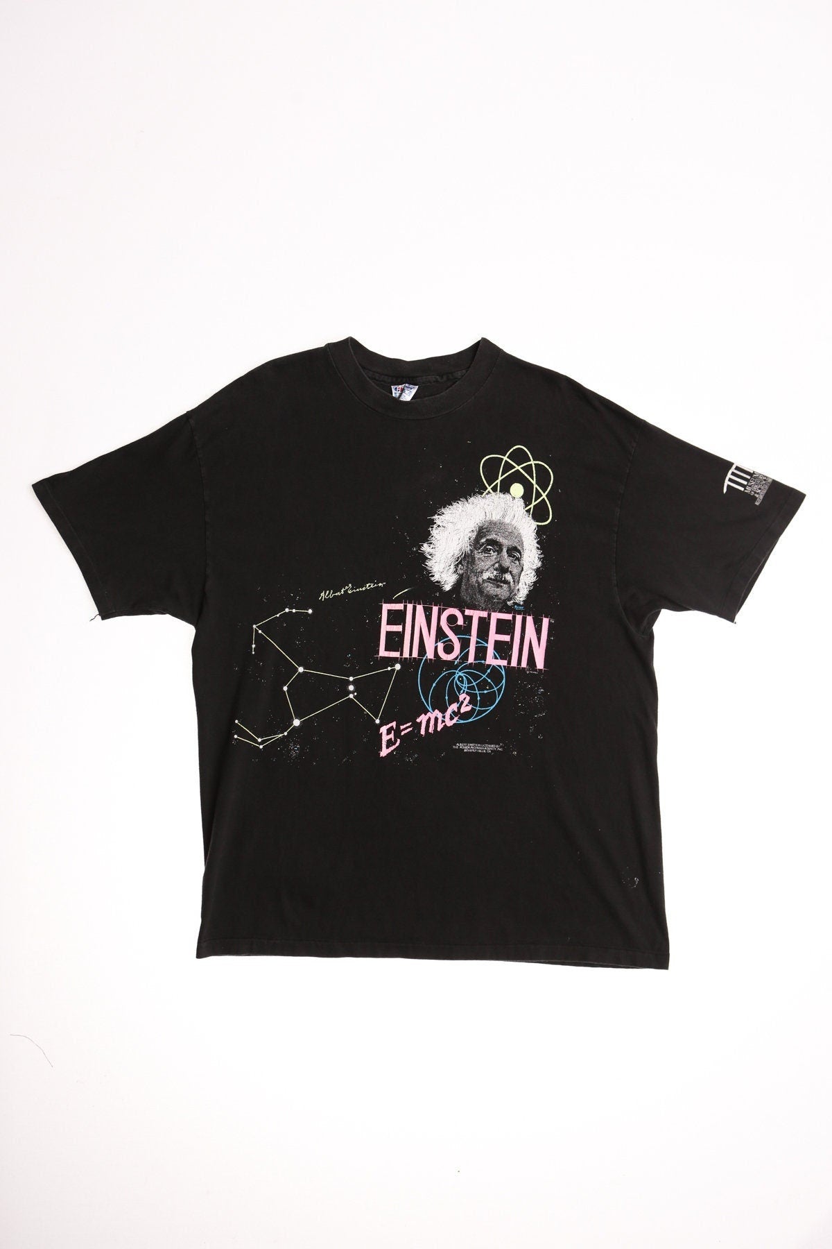 Vintage albert einstein space stars black shirt