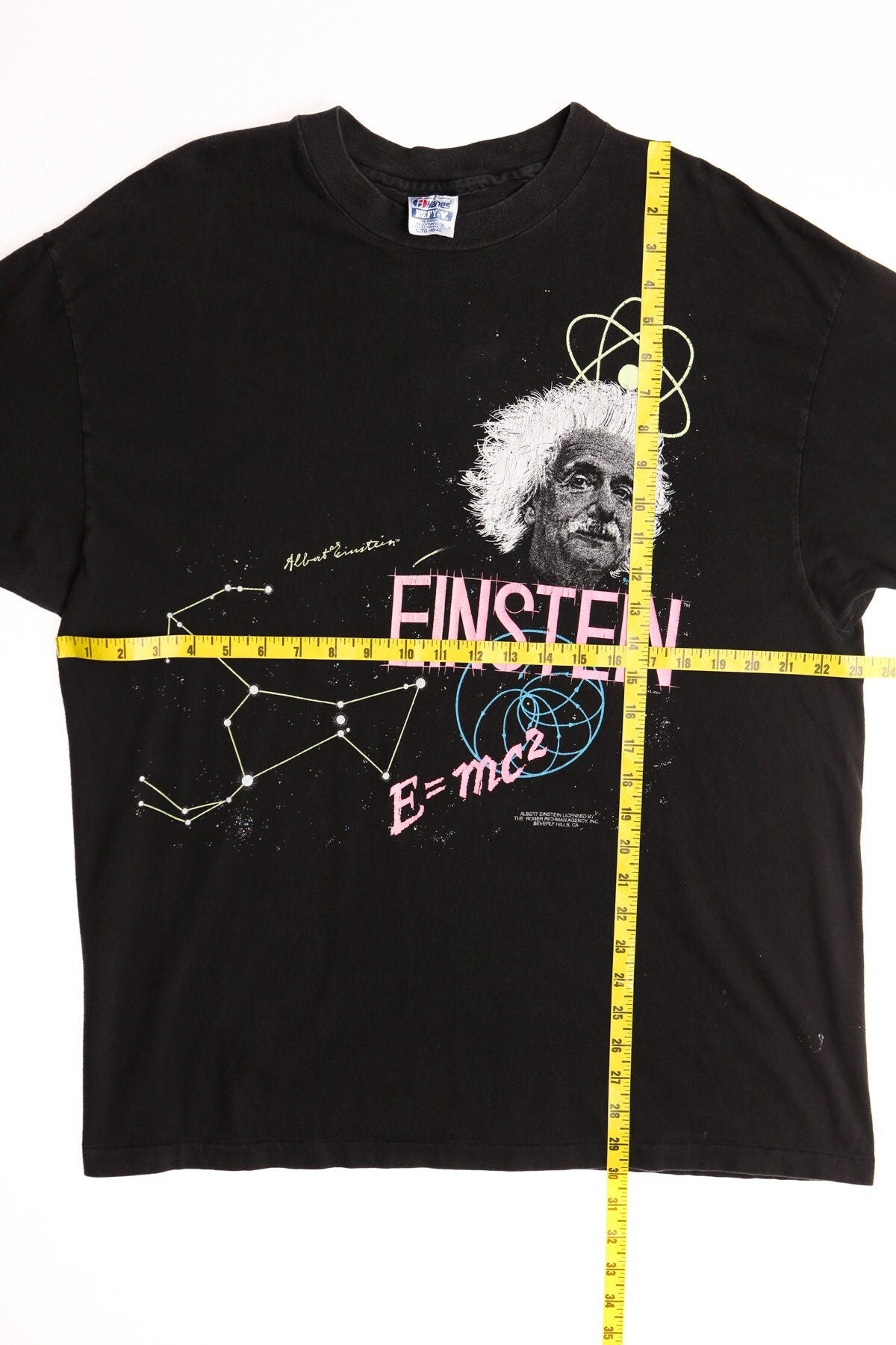 Vintage albert einstein space stars black shirt