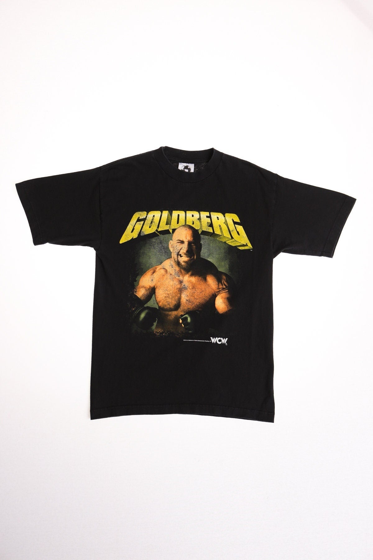 Goldberg wcw 90's wrestling shirt black vintage the planet inc medium