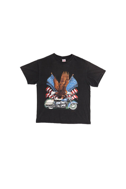 Vintage biker motorcycles bald eagle american us usa flag shirt t-shirt y2k 90 90's