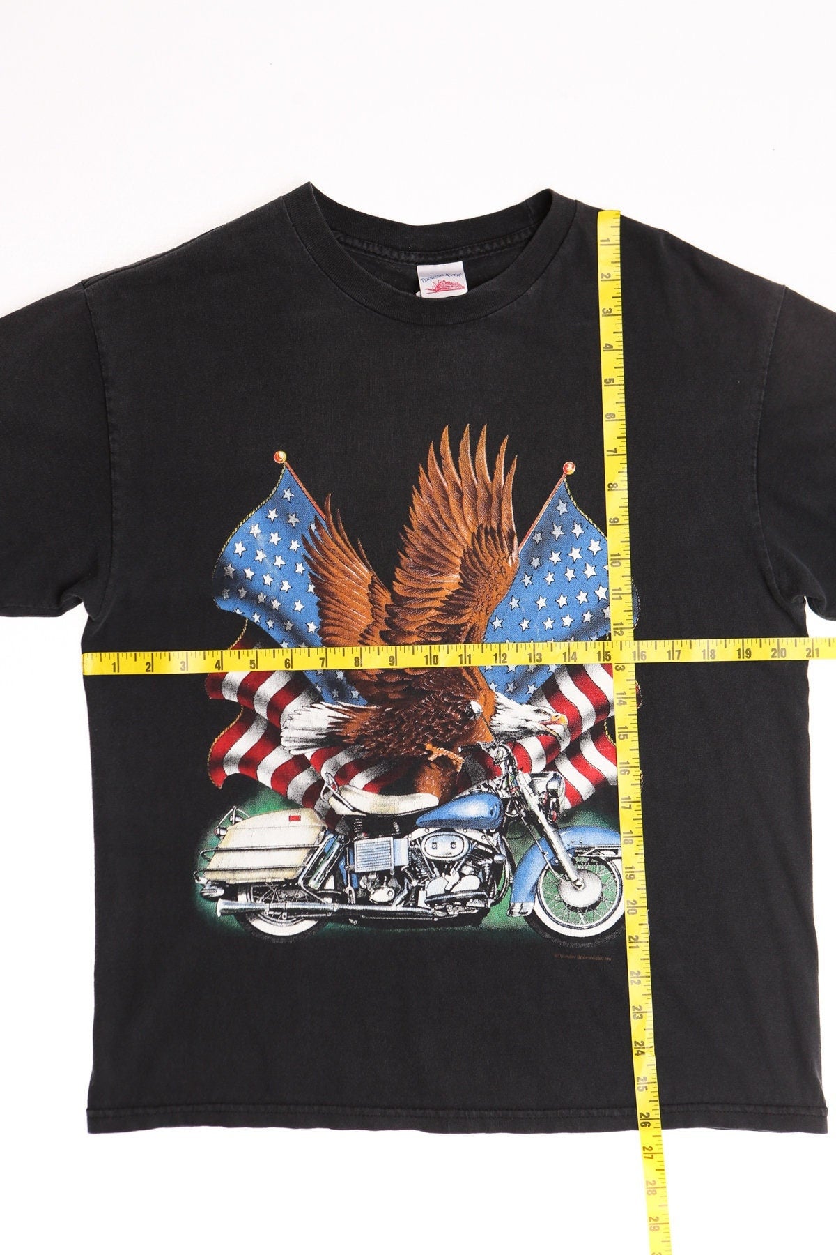 Vintage biker motorcycles bald eagle american us usa flag shirt t-shirt y2k 90 90's