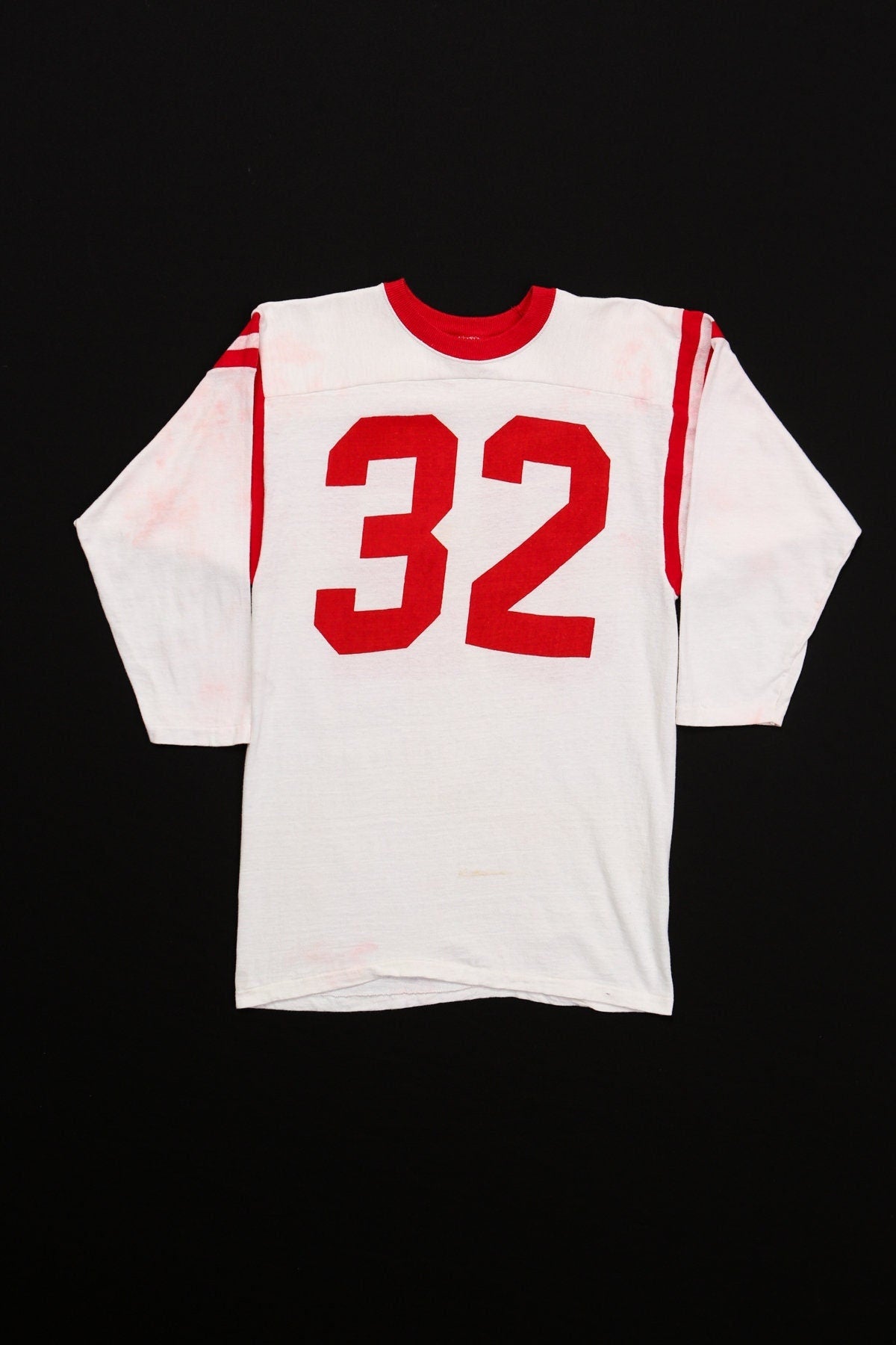 Vintage jersey football white number 32 american red men 80's 70's