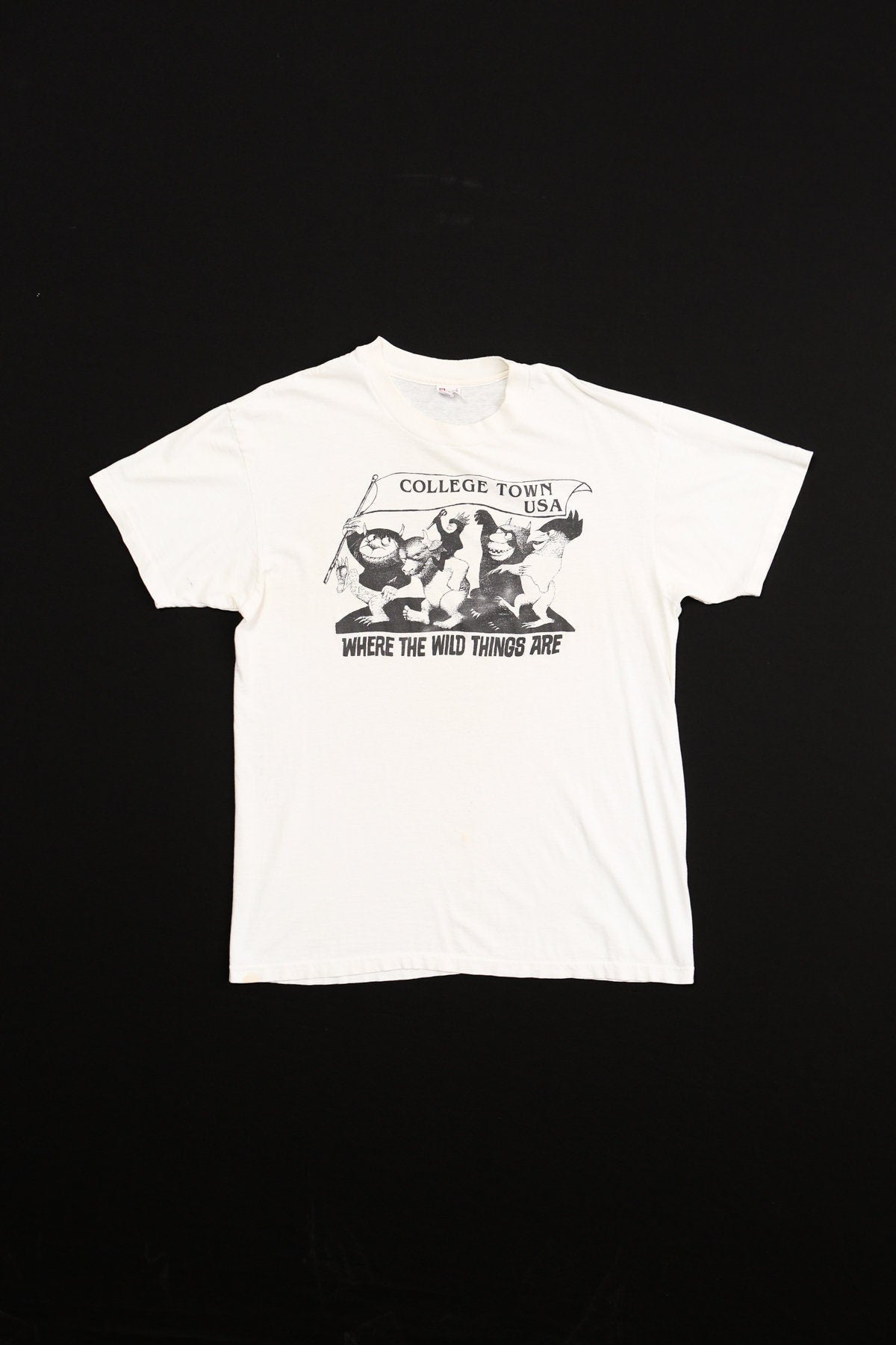 Vintage college town usa where the wild things are cartoon shirt t-shirt movie book