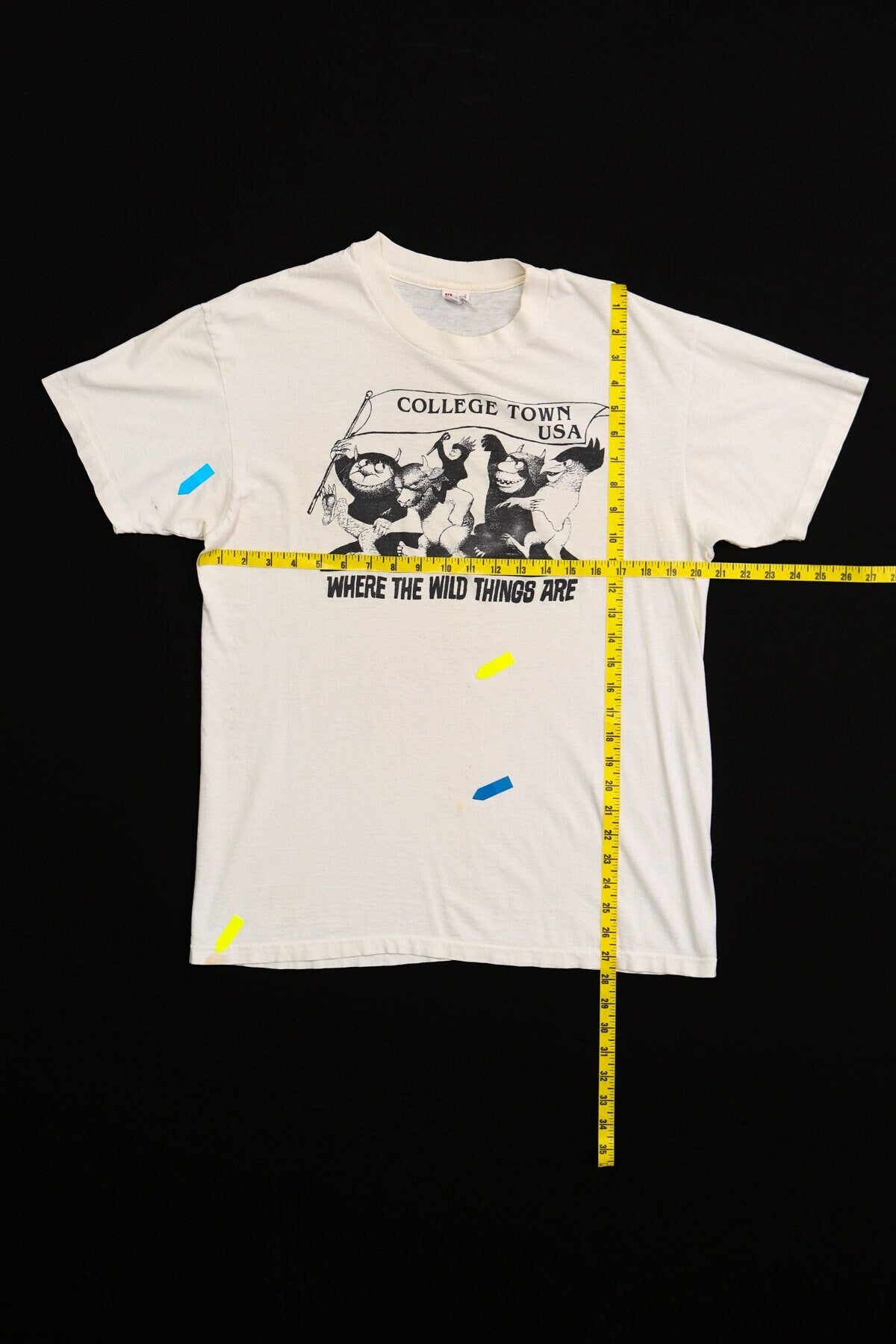 Vintage college town usa where the wild things are cartoon shirt t-shirt movie book