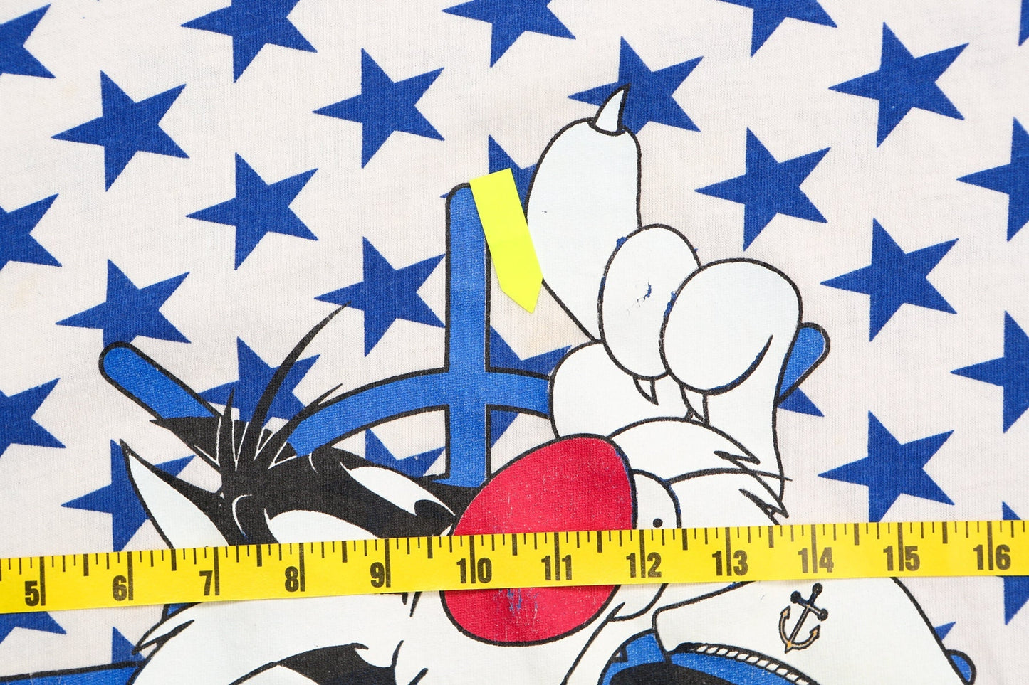 Vintage looney tunes cropped t-shirt shirt stars sylvester tweety ship's ahoy