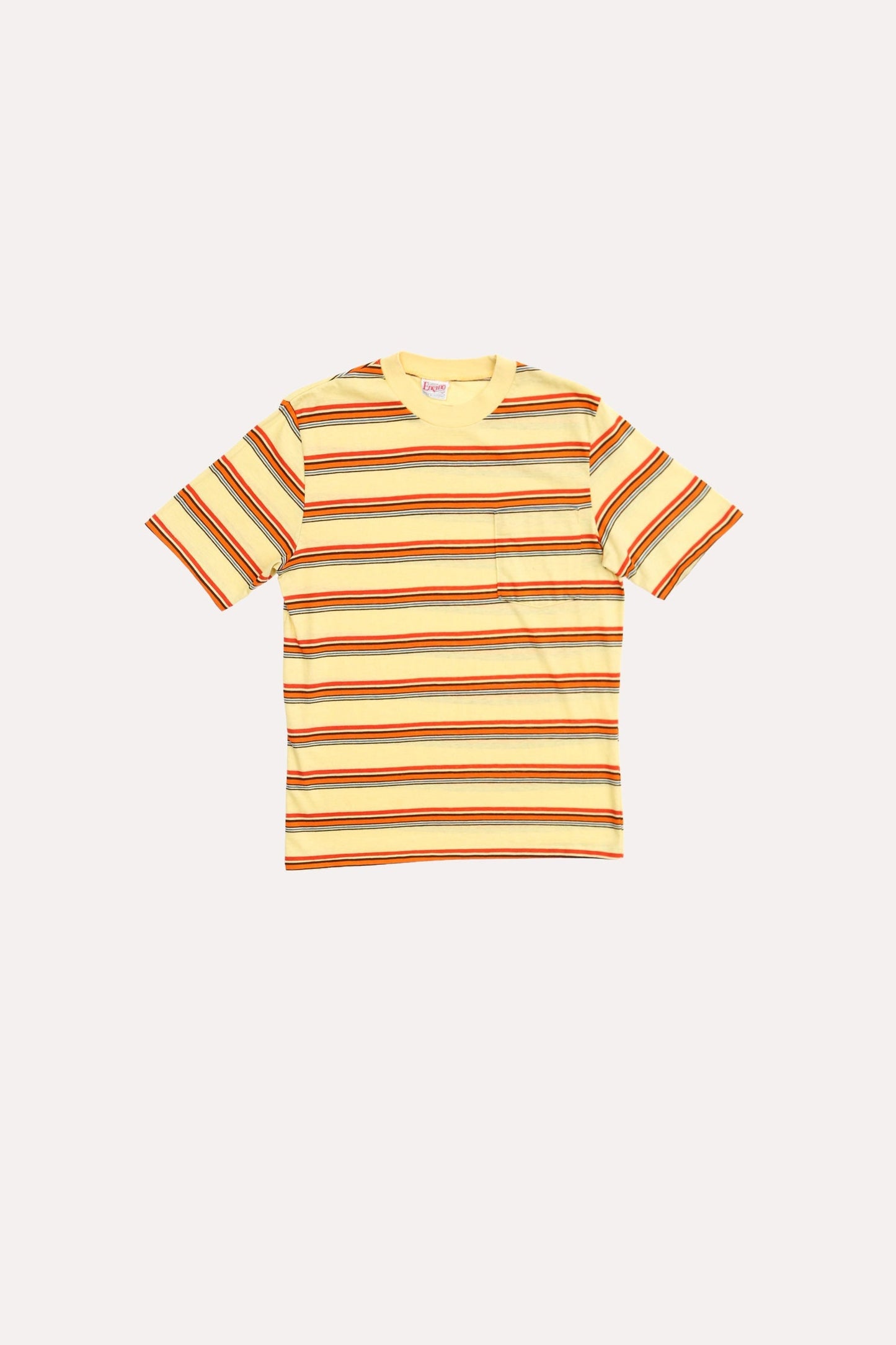 Vintage men striped yellow shirt t-shirt 70's surfer skater california