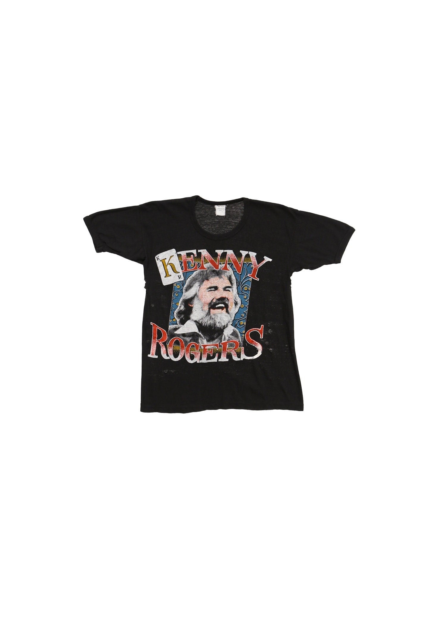 Vintage kenny rogers black country music t-shirt shirt tour concert