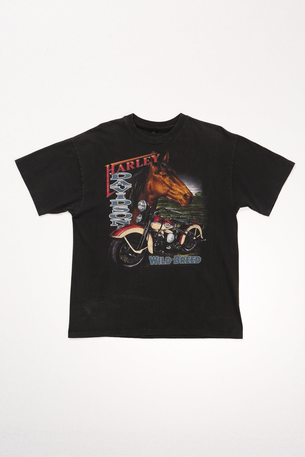 Vintage harley davidson t-shirt toronto canda black graphic horse wild breed shirt