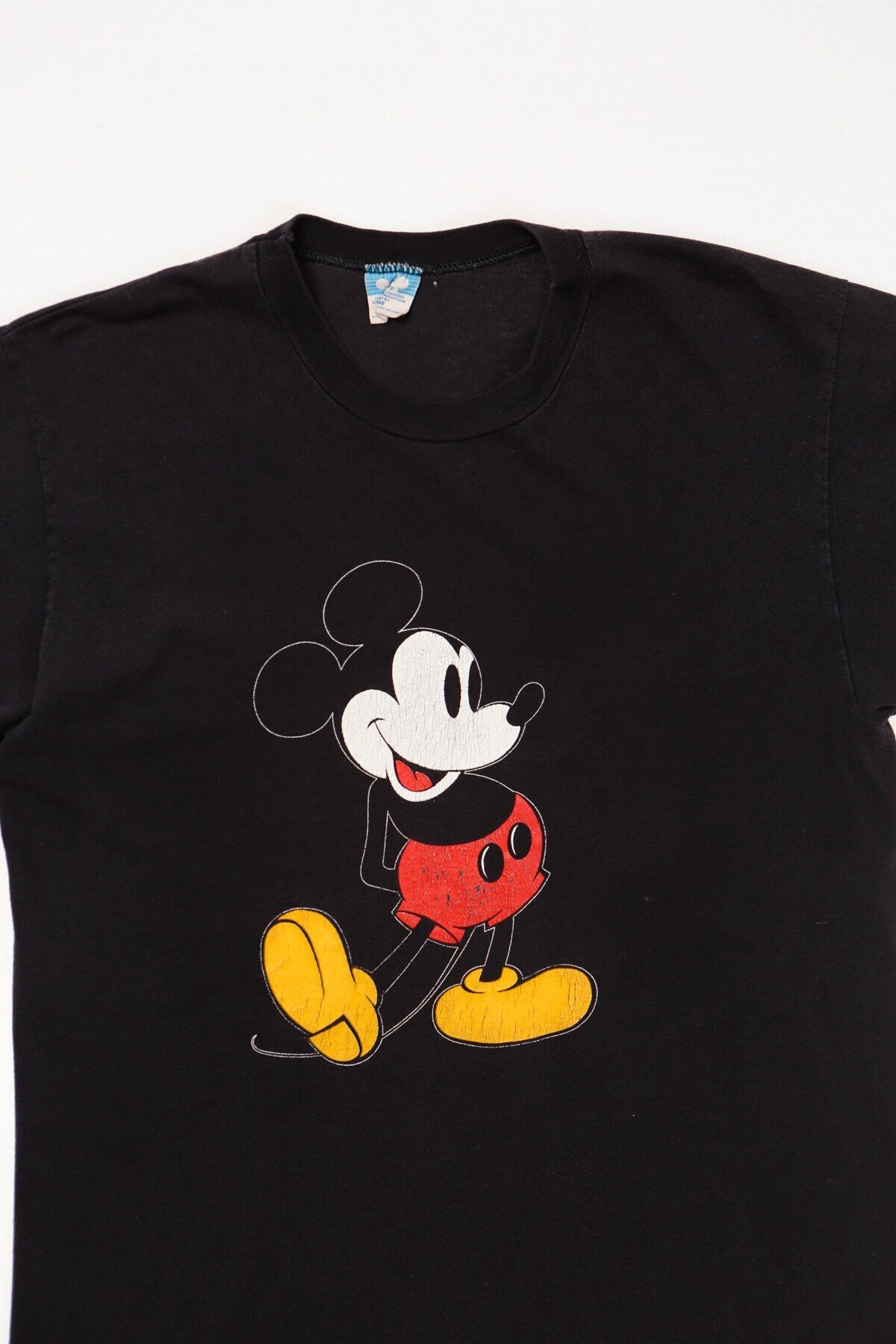 Mickey mouse vintage black shirt t-shirt large walt disney productions label 80's