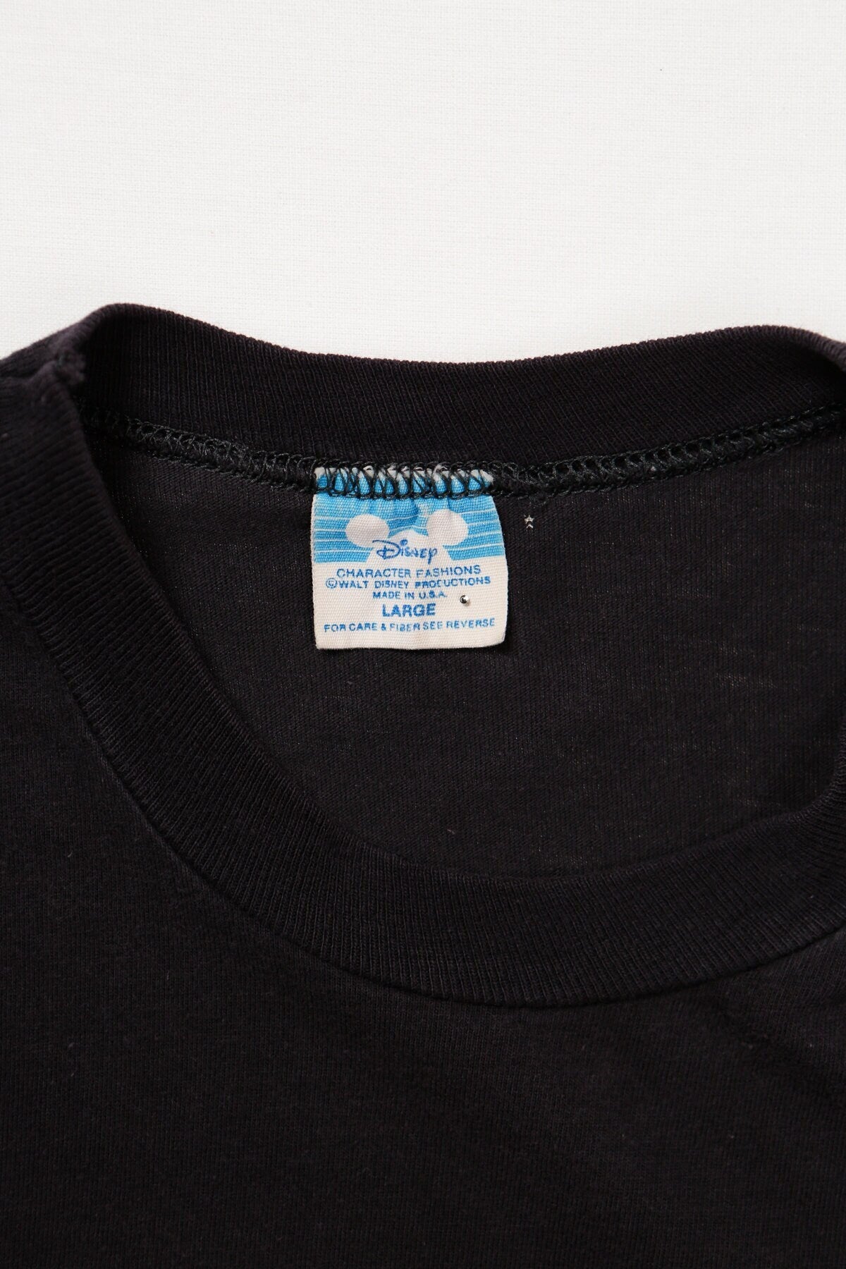 Mickey mouse vintage black shirt t-shirt large walt disney productions label 80's