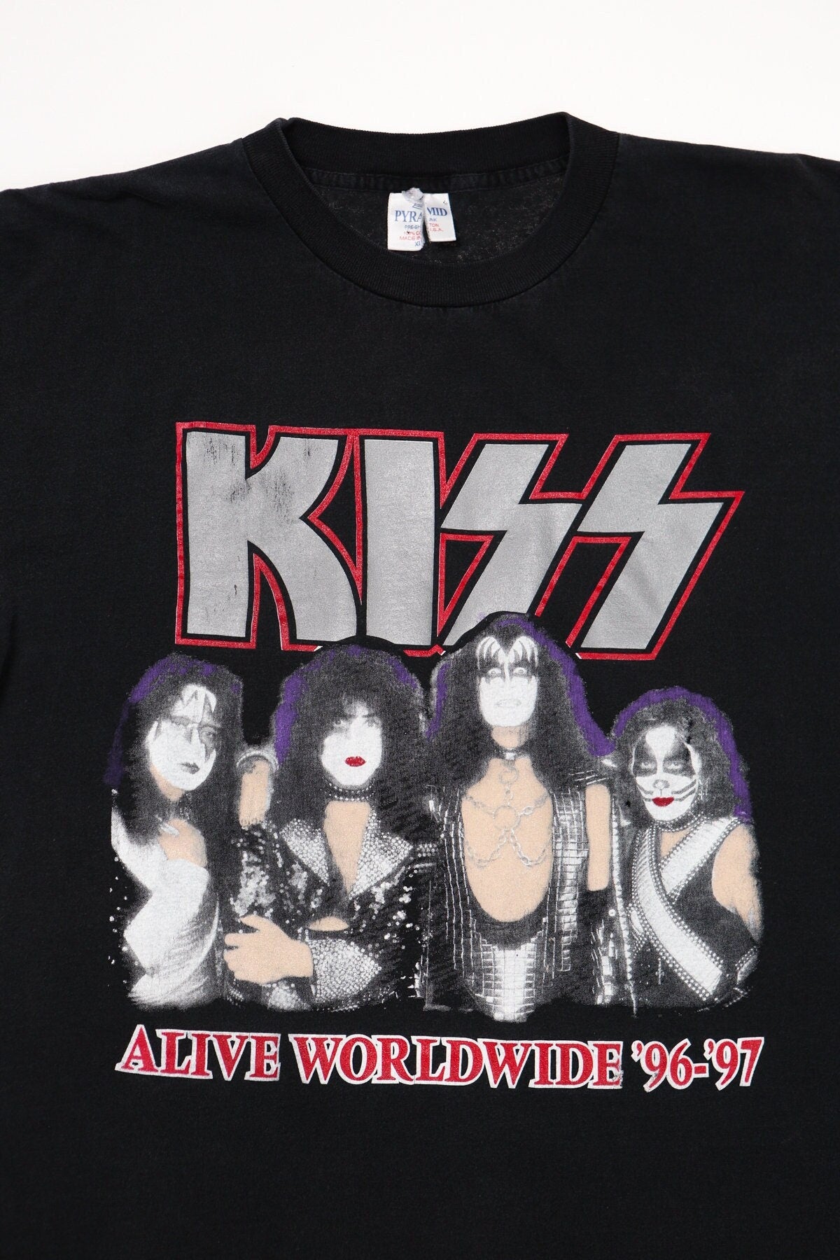 Kiss tour 1996 1997 concert t-shirt shirt black alive worldwide xl