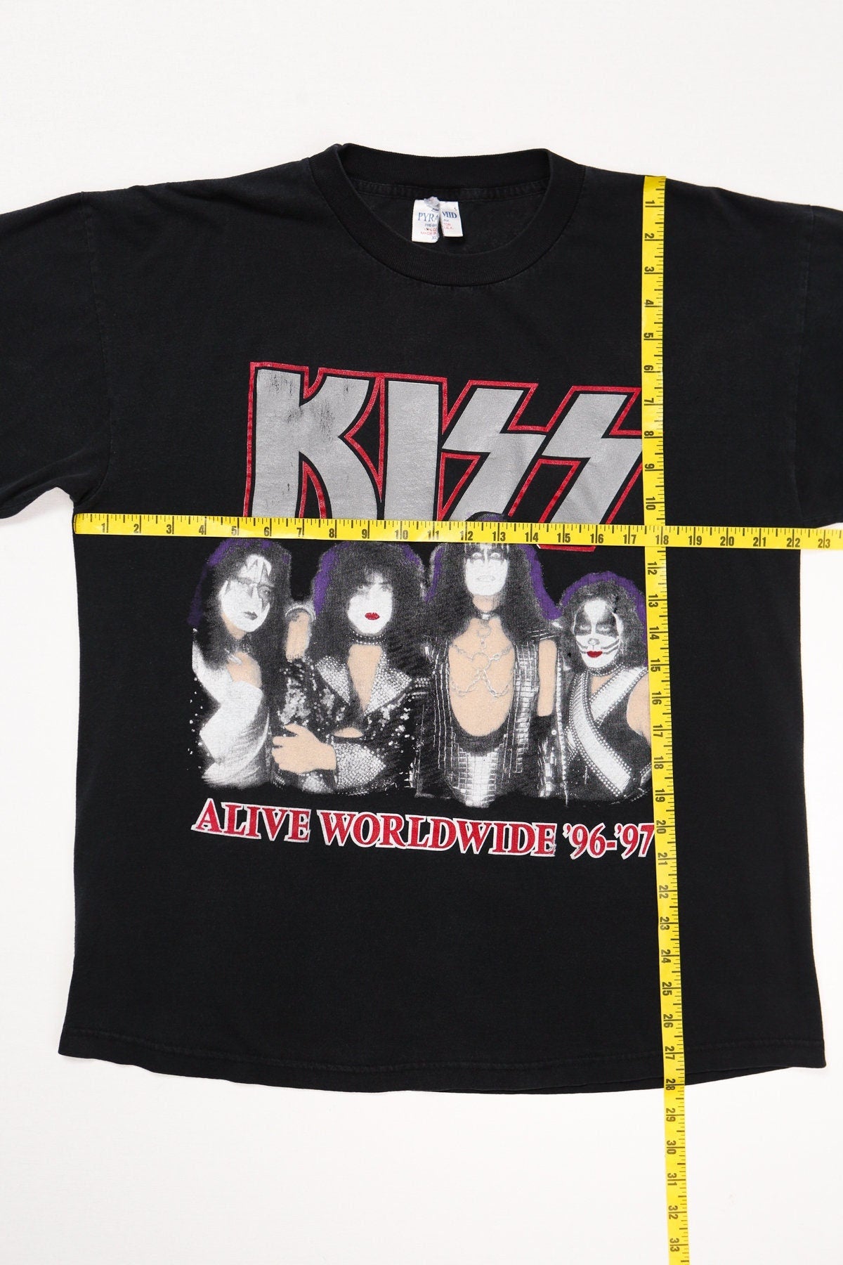 Kiss tour 1996 1997 concert t-shirt shirt black alive worldwide xl