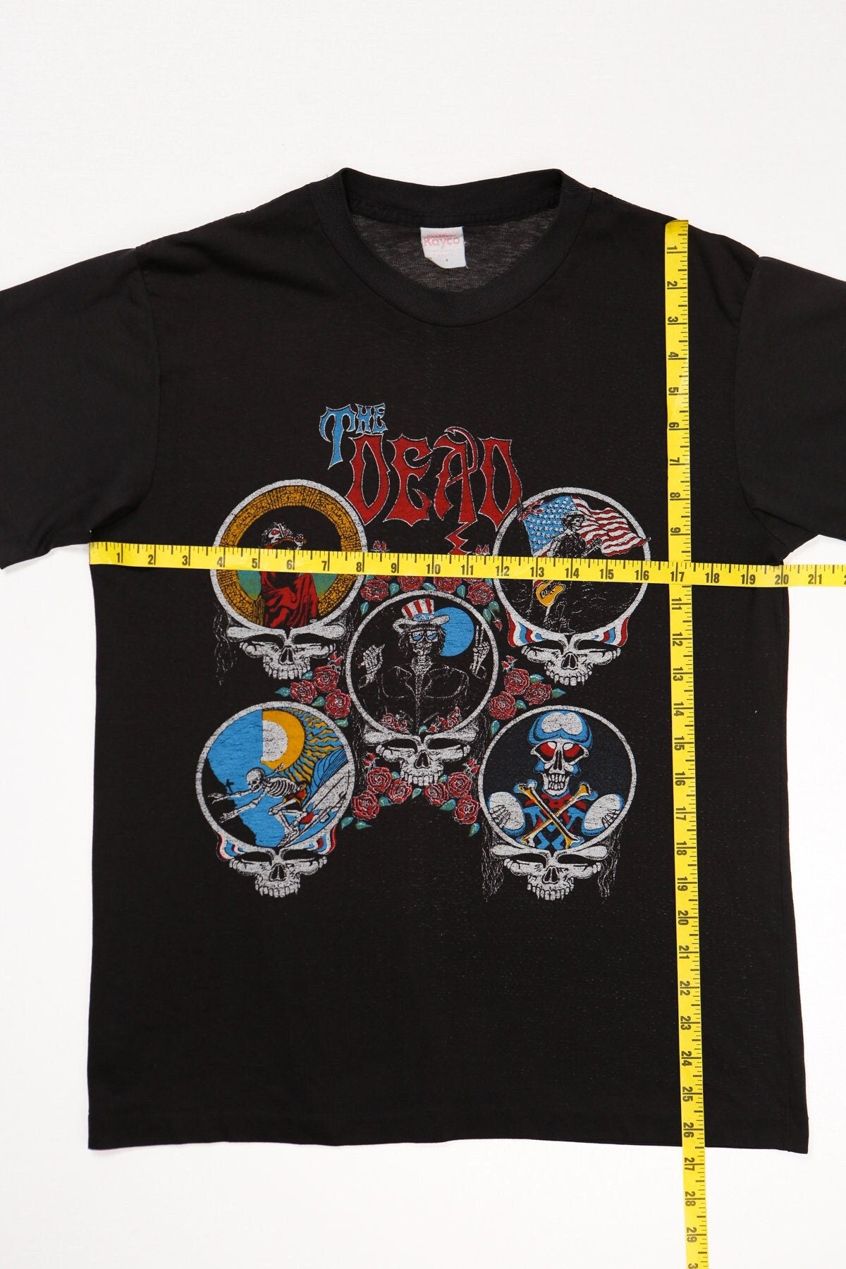 Grateful dead rock t-shirt shirt black vintage rare 70's dead heads unite