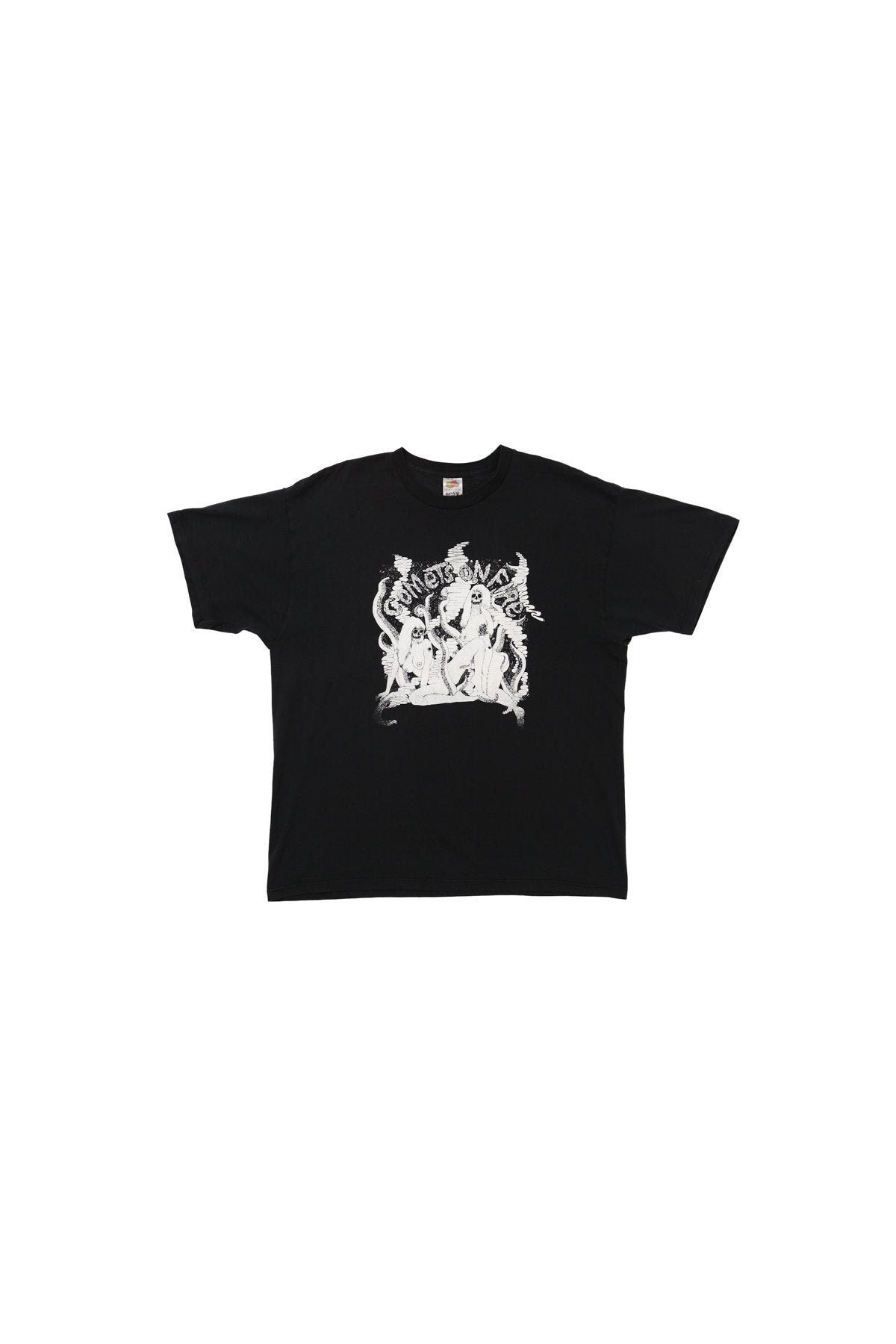 Vintage rock t-shirt horror comets on fire punk graphic smoking