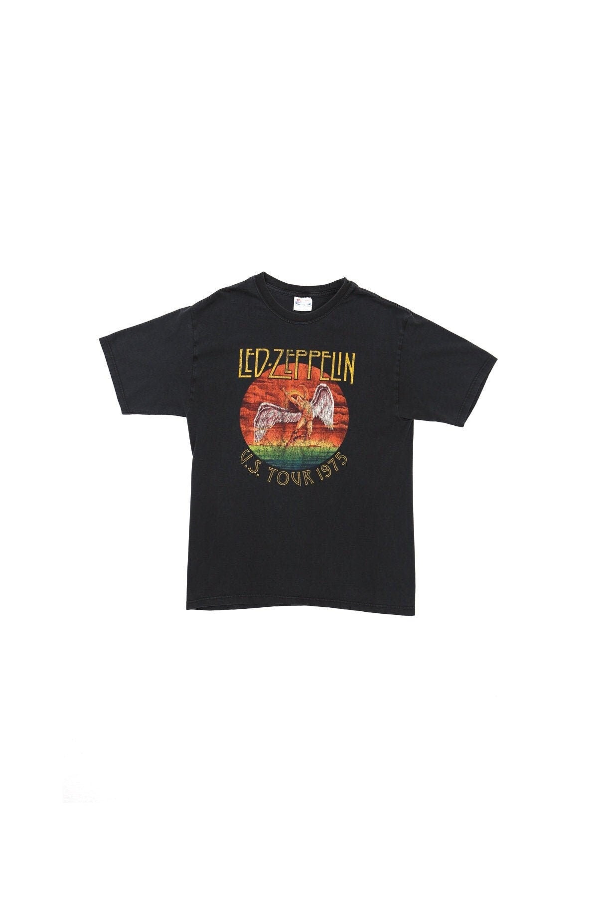 Led zeppelin us tour 1975 rock t-shirt shirt medium black y2k graphic