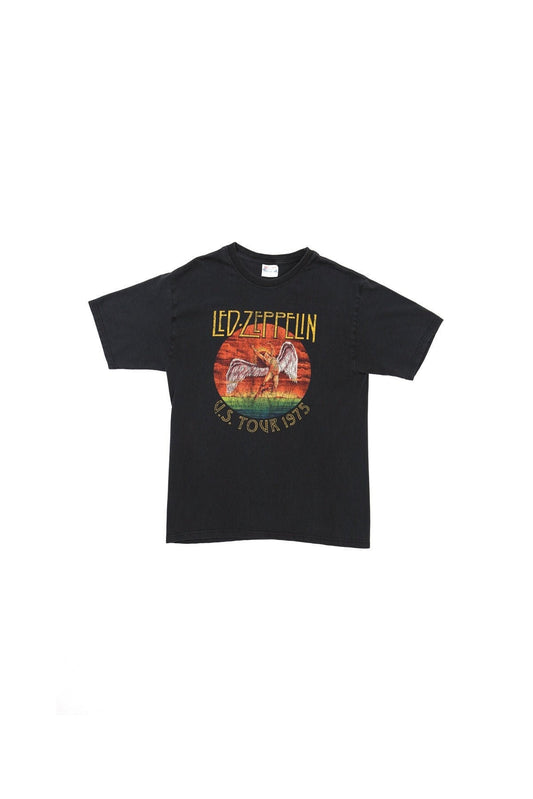 Led zeppelin us tour 1975 rock t-shirt shirt medium black y2k graphic