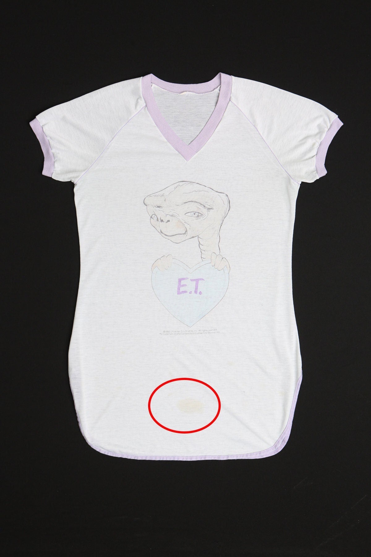 Vintage pajama shirt t-shirt et white print 80's