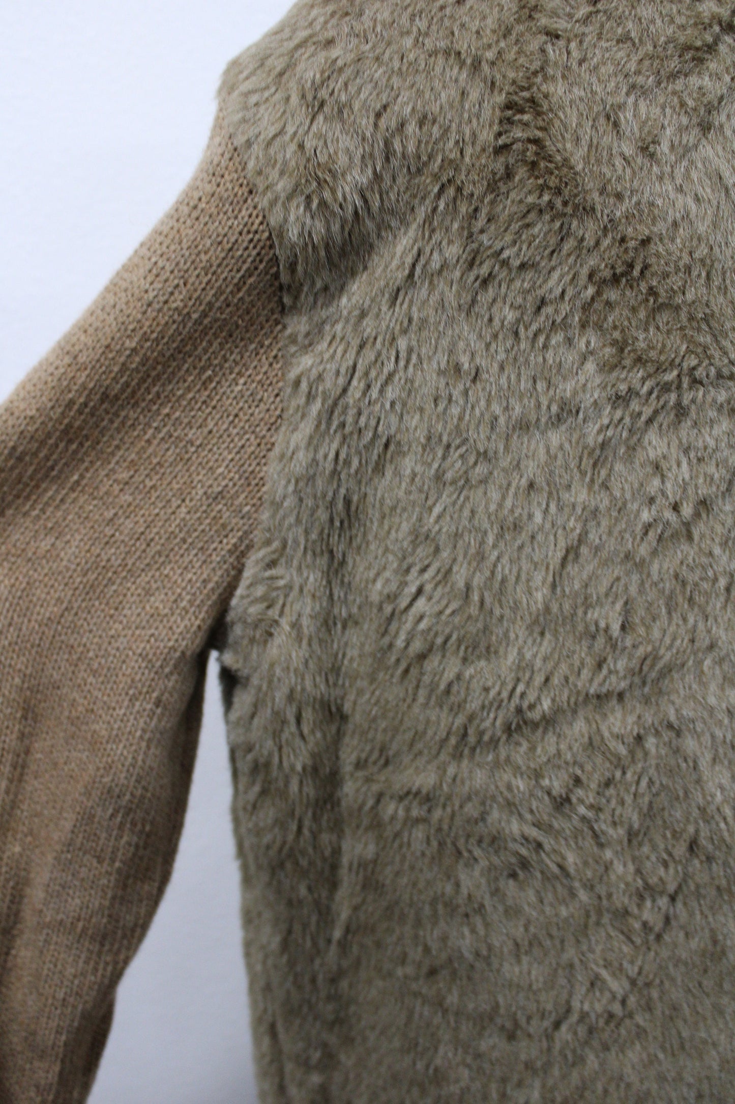 Men vintage cardigan sweater mod faux fur sir knight label made in usa rare button up