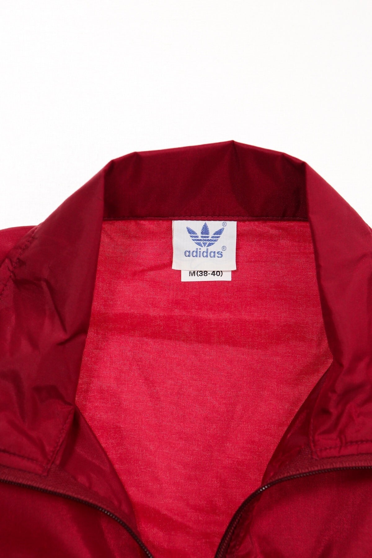 Vintage windbraker jacket red 80's white nylon medium