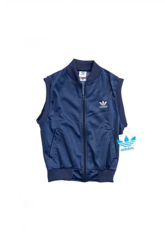 Vintage adidas jogging vest blue dead stock athletic striped 80's top