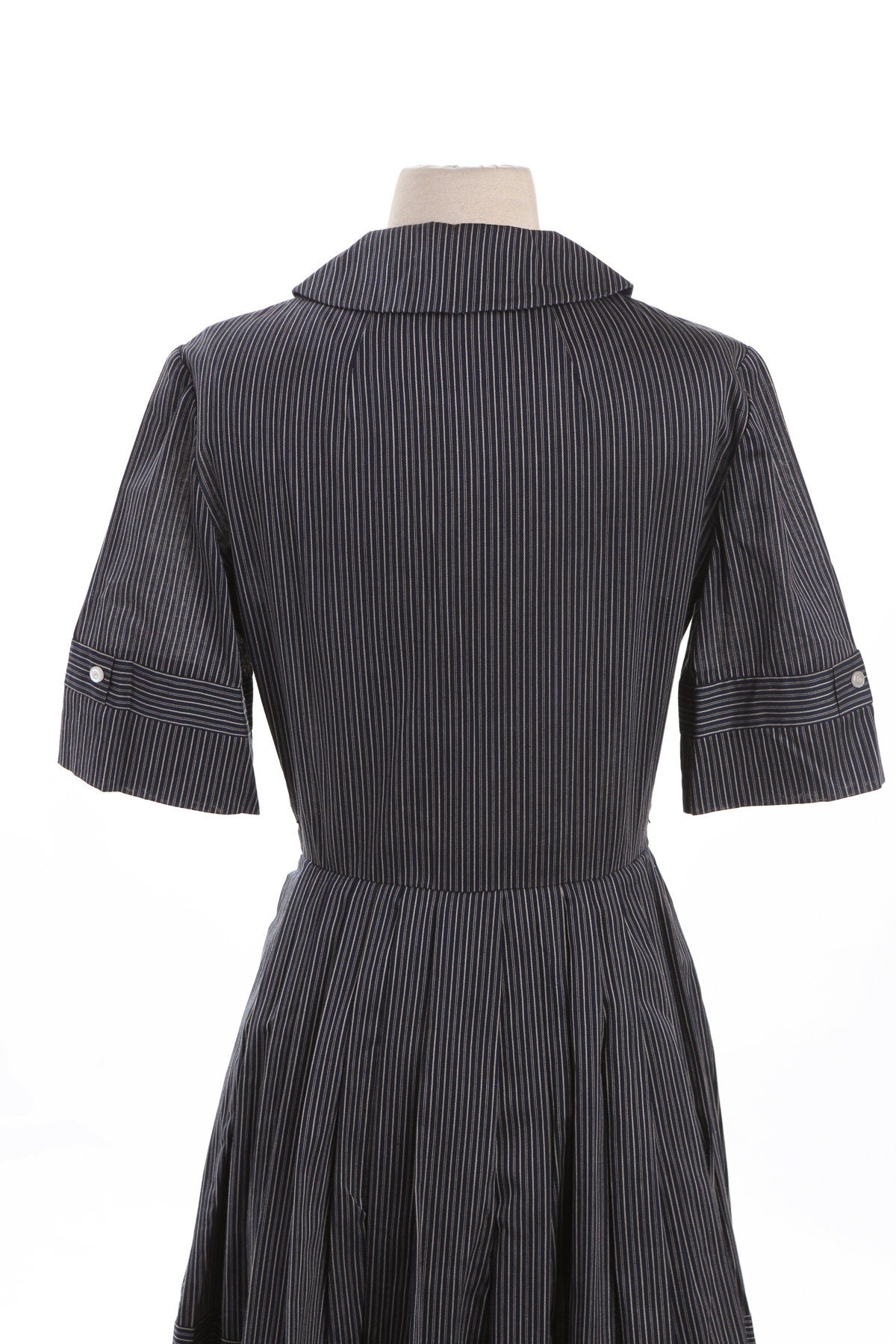 Vintage Rockabilly Black Striped Casual Dress