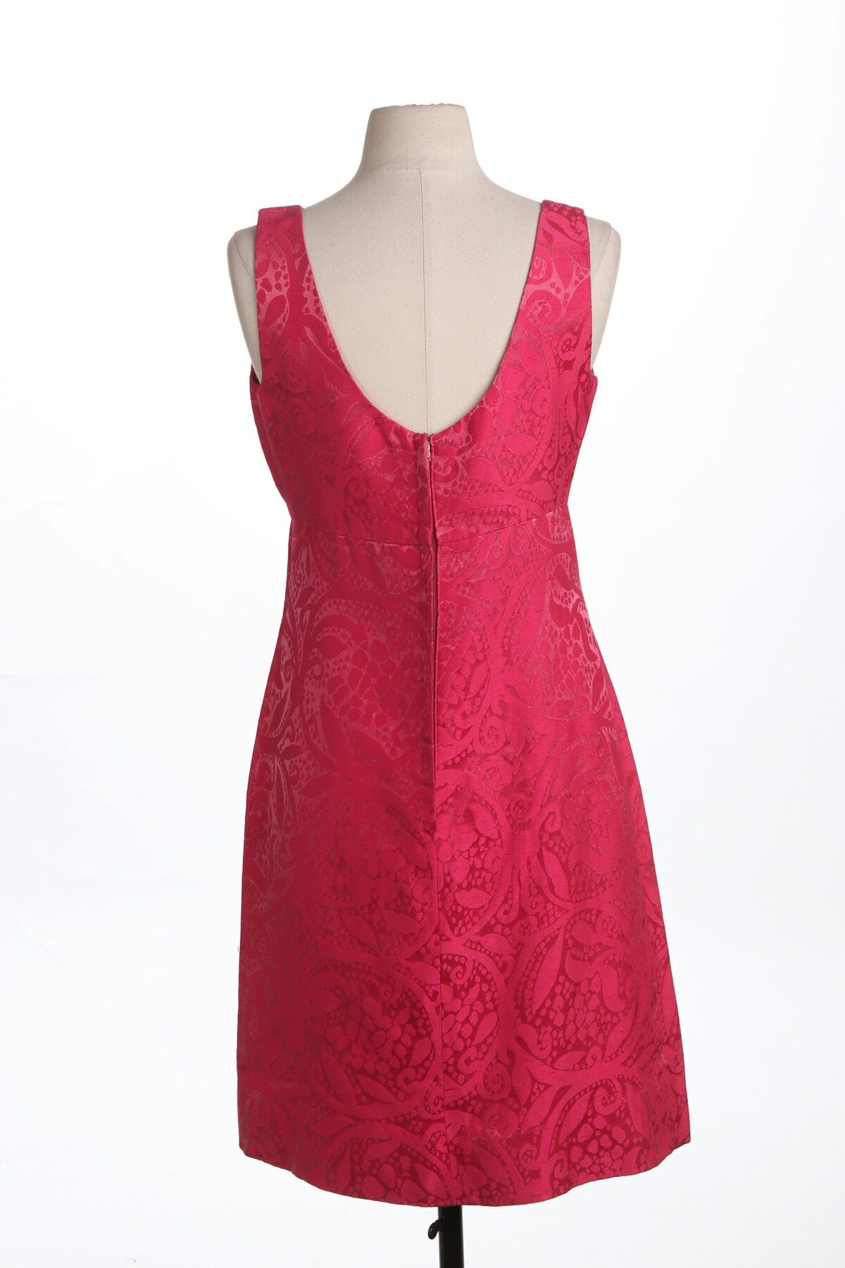 Vintage Evening Pink Floral Brocade Dress - Era 50's - 60's