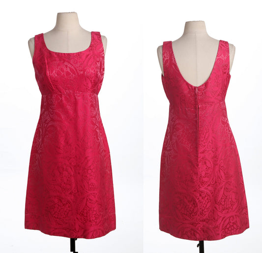 Vintage Evening Pink Floral Brocade Dress - Era 50's - 60's