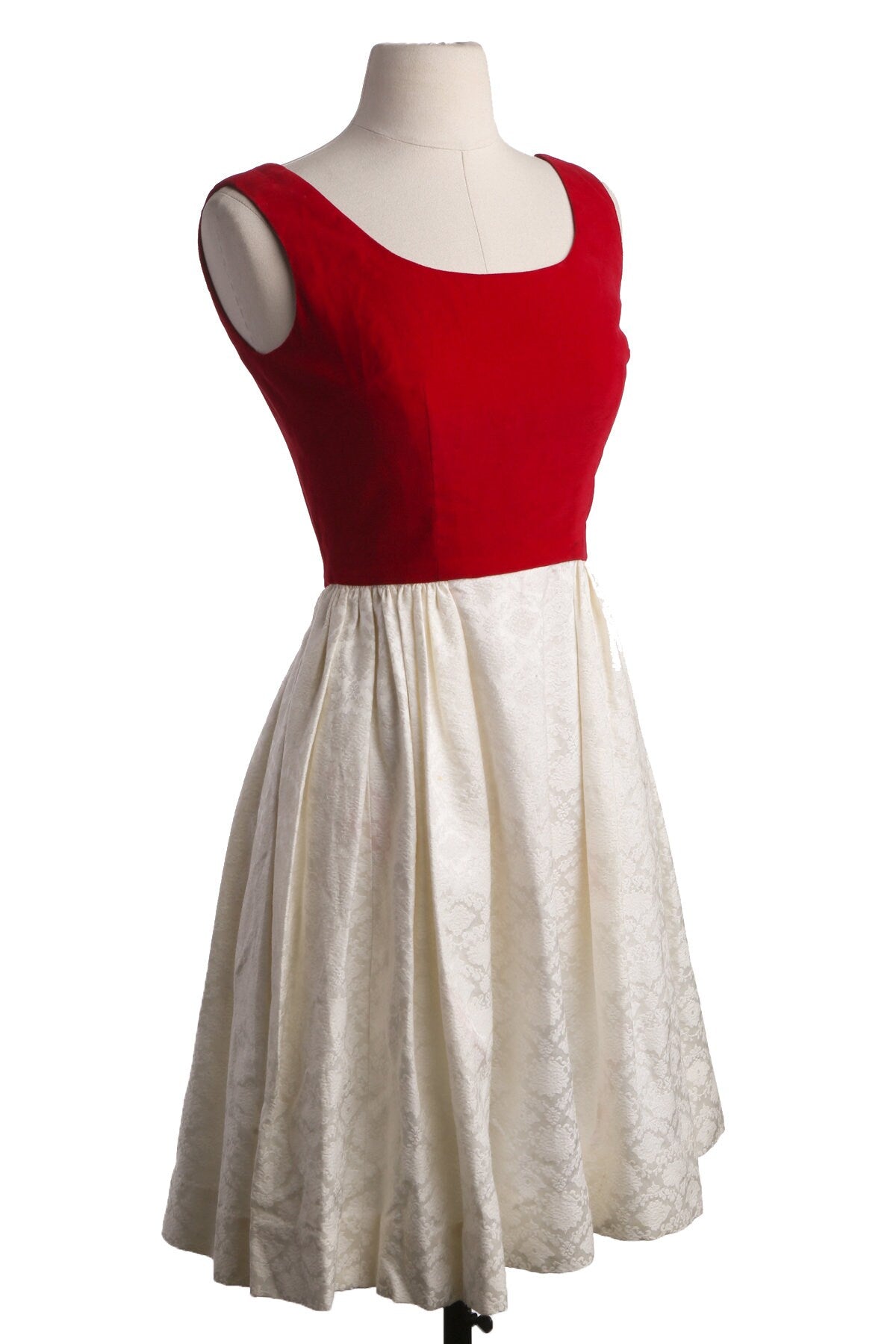 Vintage Casual Red and White Dress - Era 50's - 60's