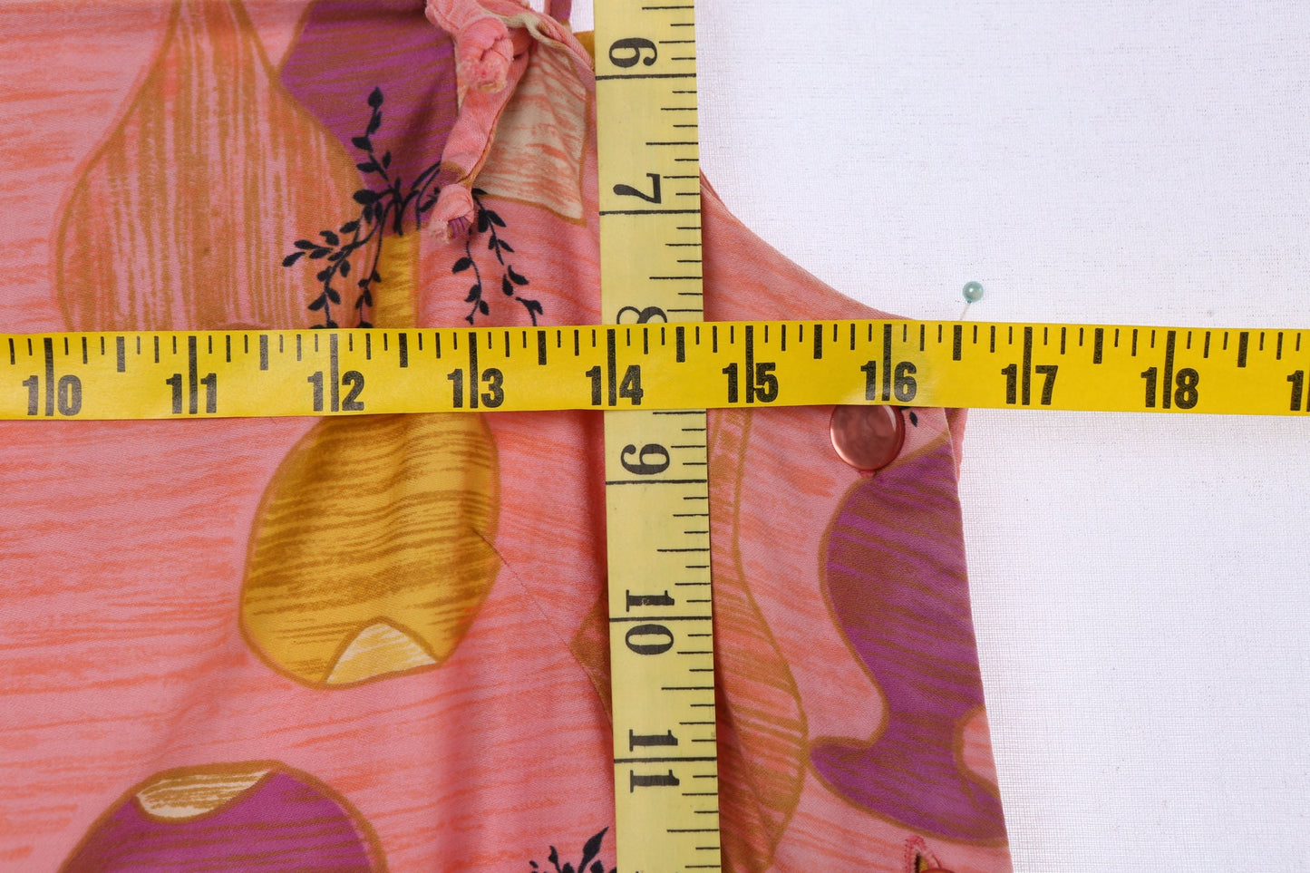 Vintage Pink Summer Dress - Era 60's - 70's - Vases Print