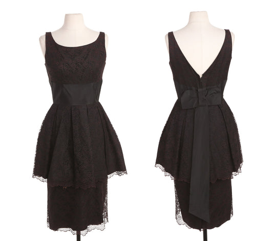 Vintage Black Evening Dress - Era 50's - 60's