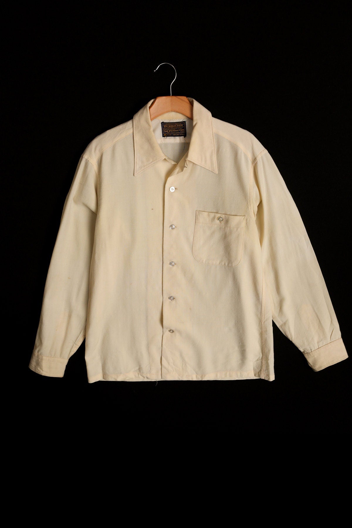 Vintage Men Pendleton Long Sleeve Yellow Shirt