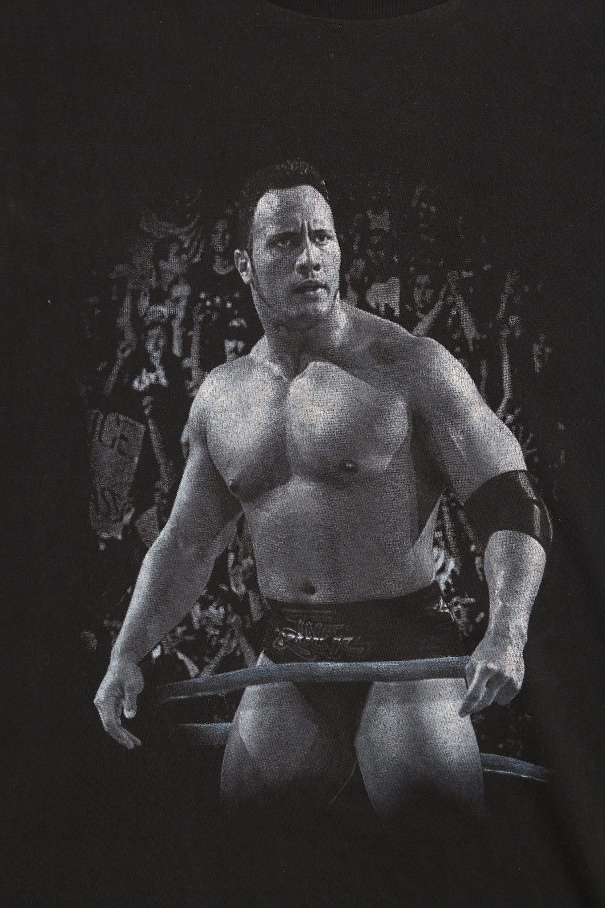 The Rock Black Graphic T-shirt - Rocky! Rocky! Rocky! Print