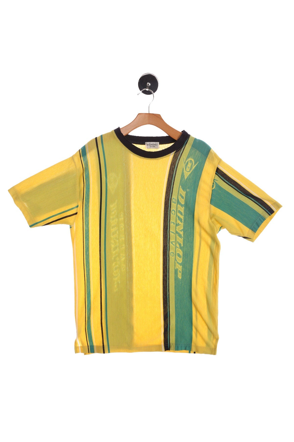 Vintage Yellow Striped T-shirt - Dunlop Active Print