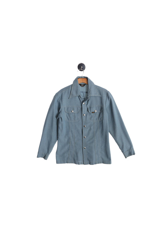 70's Men Lee Blue Casual Shirt