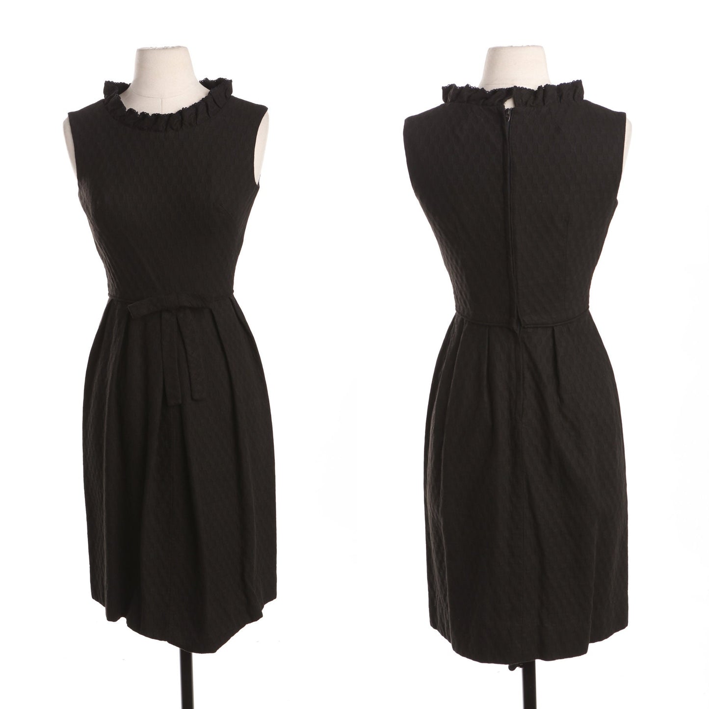 70's Black Poly Evening Dress