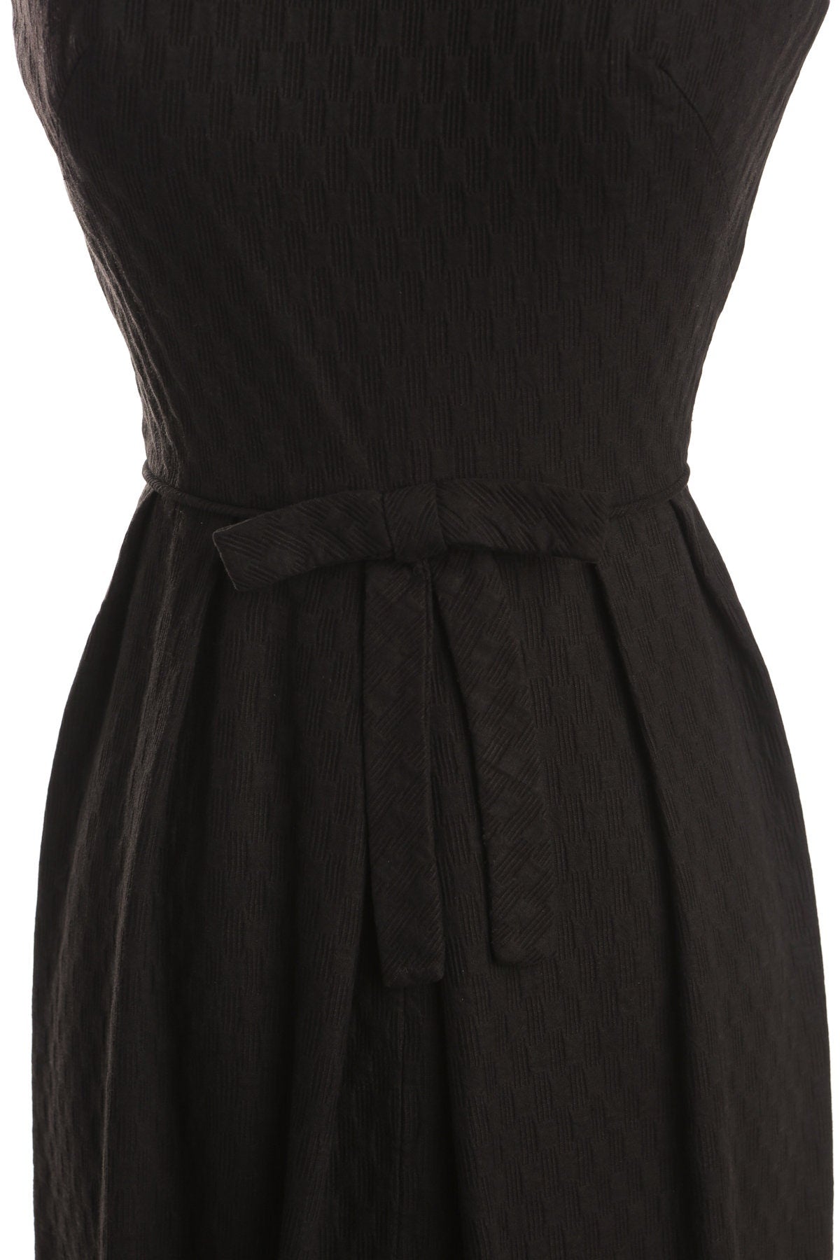 70's Black Poly Evening Dress