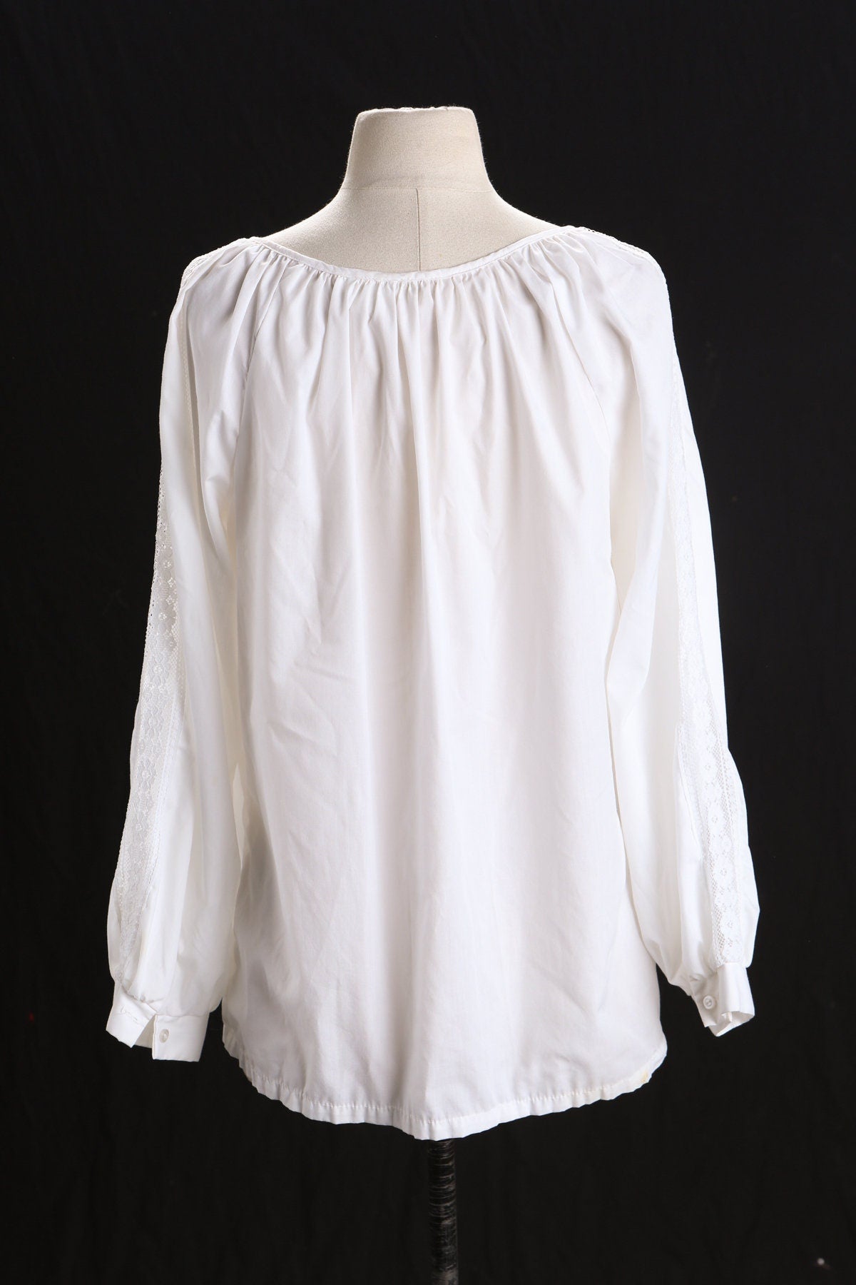 Vintage White Embroidered Summer Blouse by Sears