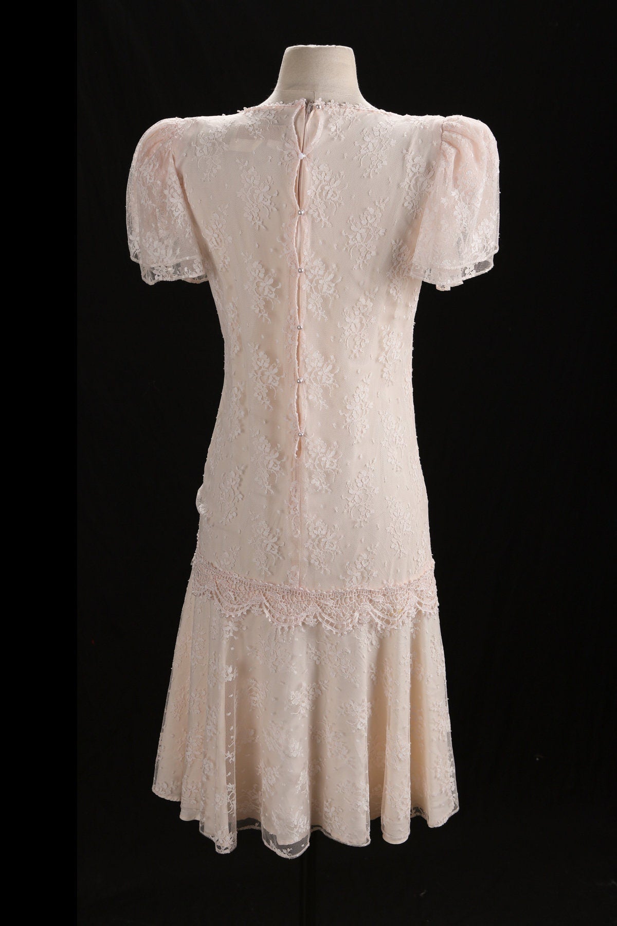 80's Casual Lace Short Sleeve Dress