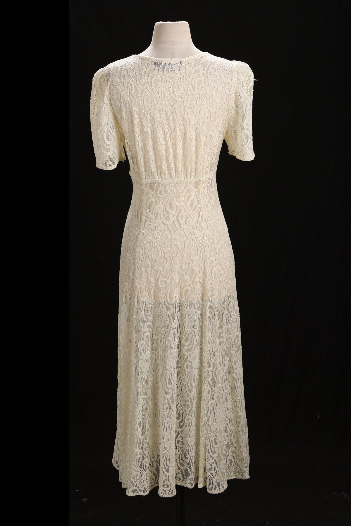 Vintage Lace Summer Long Dress - Era 80's - 90's