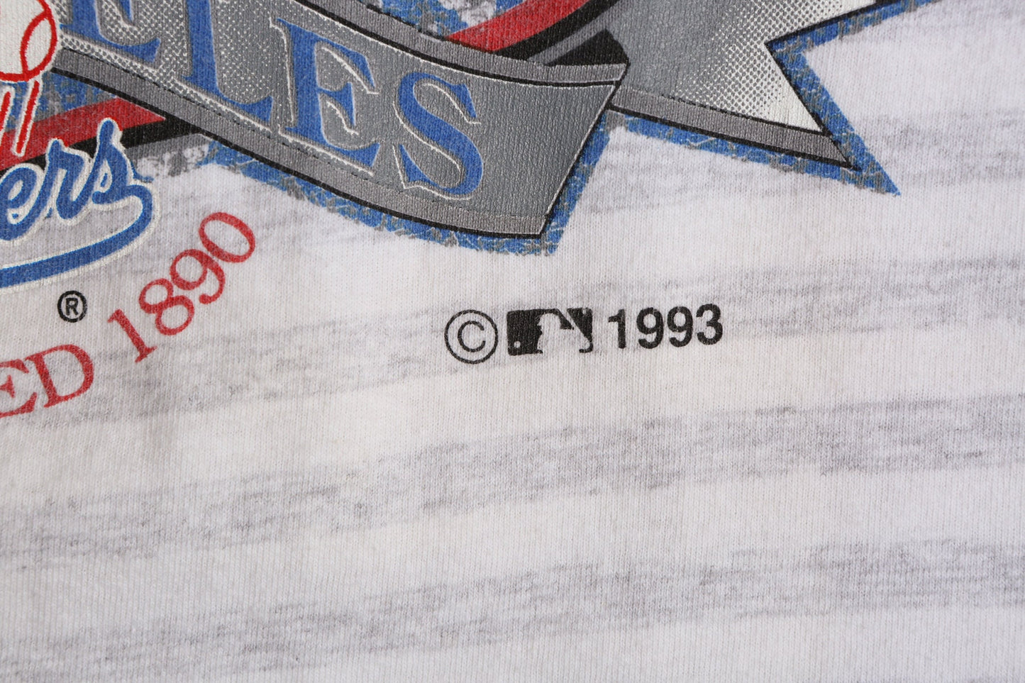 Vintage Dodgers Los Angeles Gray Striped Graphic T-shirt