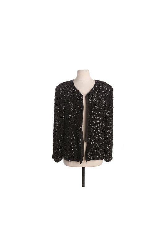 Vintage Women Black Sequin Jacket