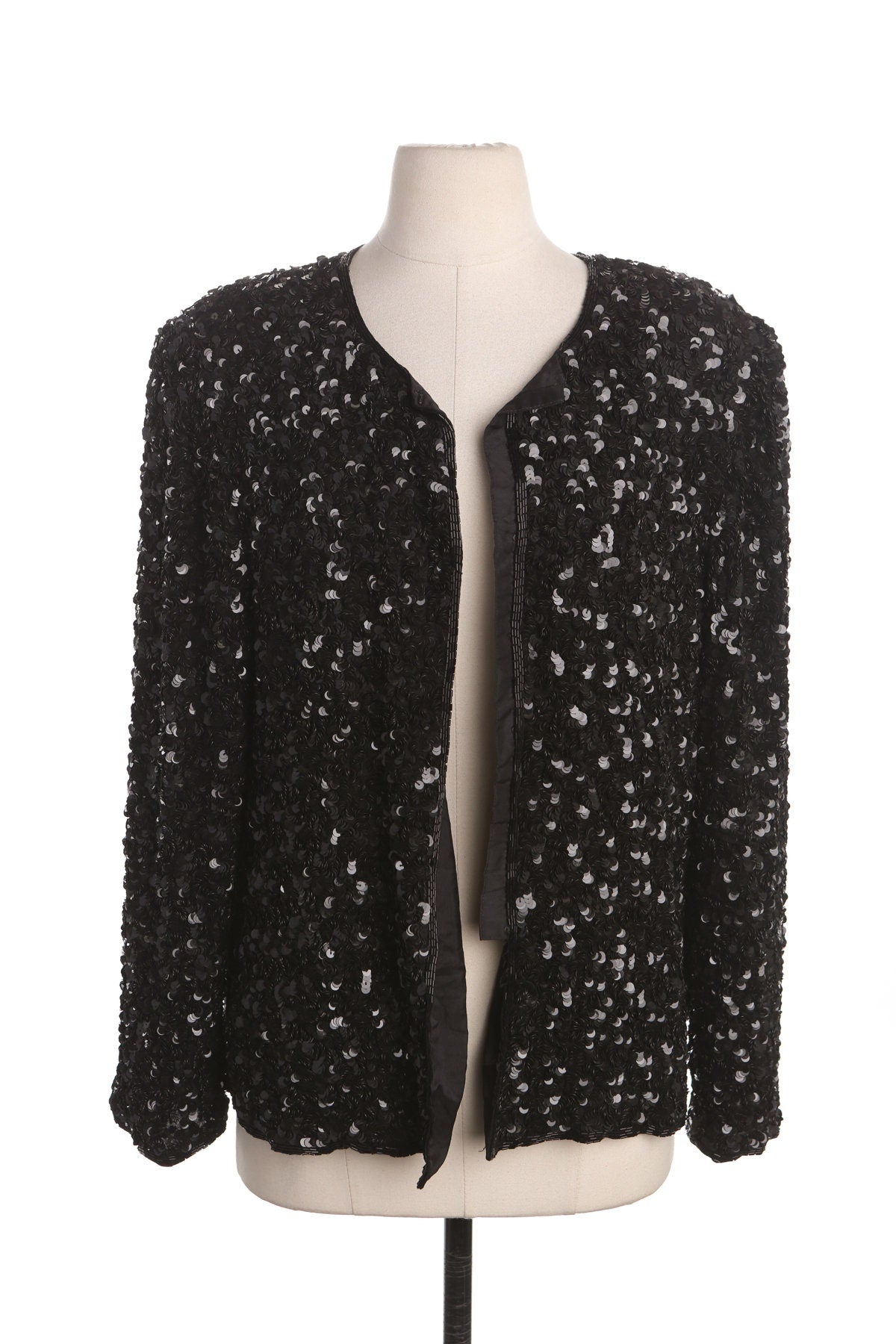 Vintage Women Black Sequin Jacket