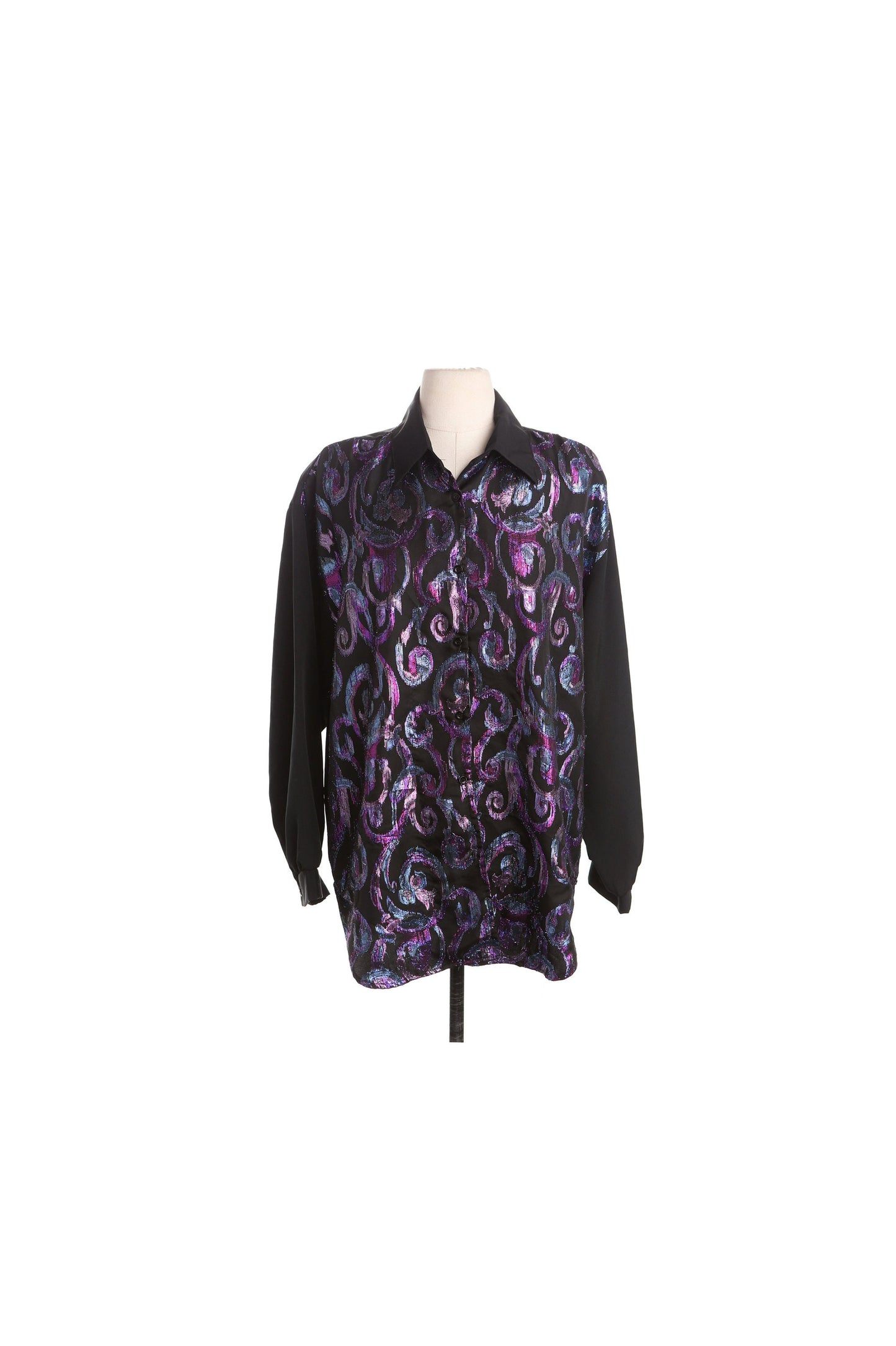 Vintage Black Purple Metallic Top