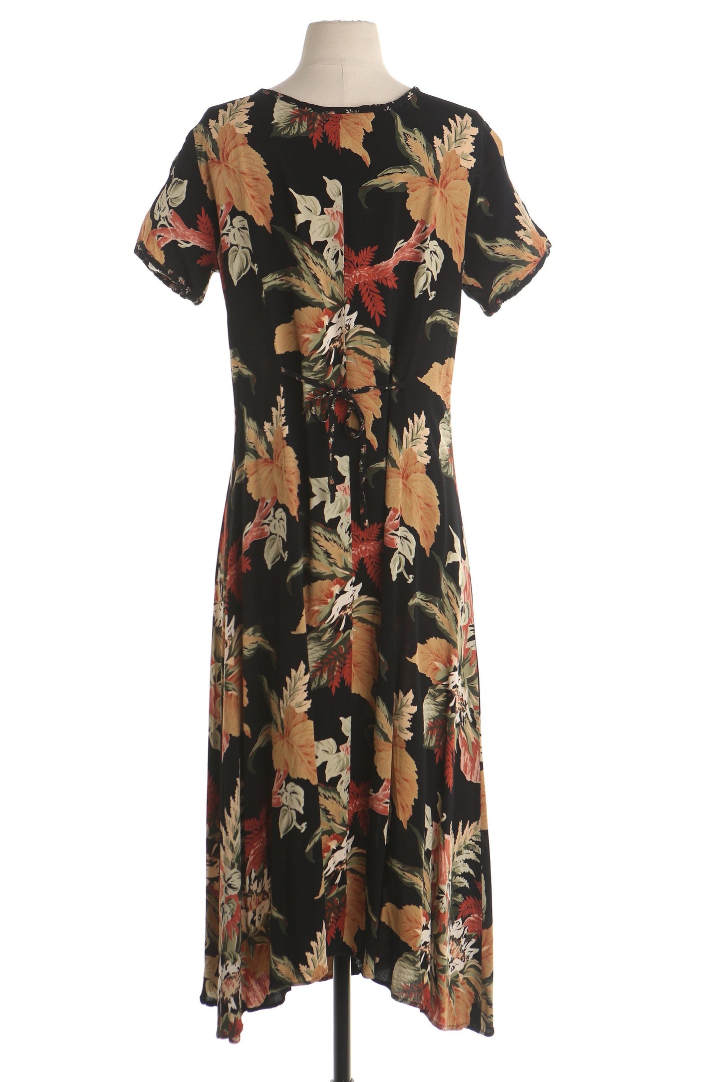 Vintage 90's women summer dress rayon black made in usa