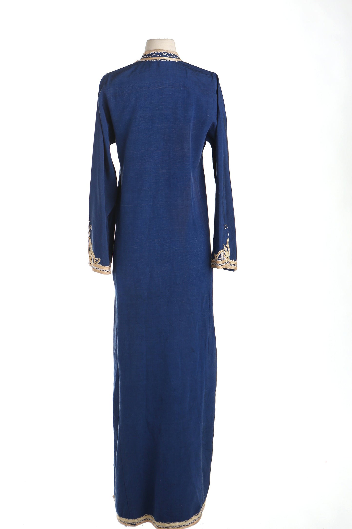 Vintage kaftan embroidered tunic dress blue mohamed wahba pakistanic middle eastern