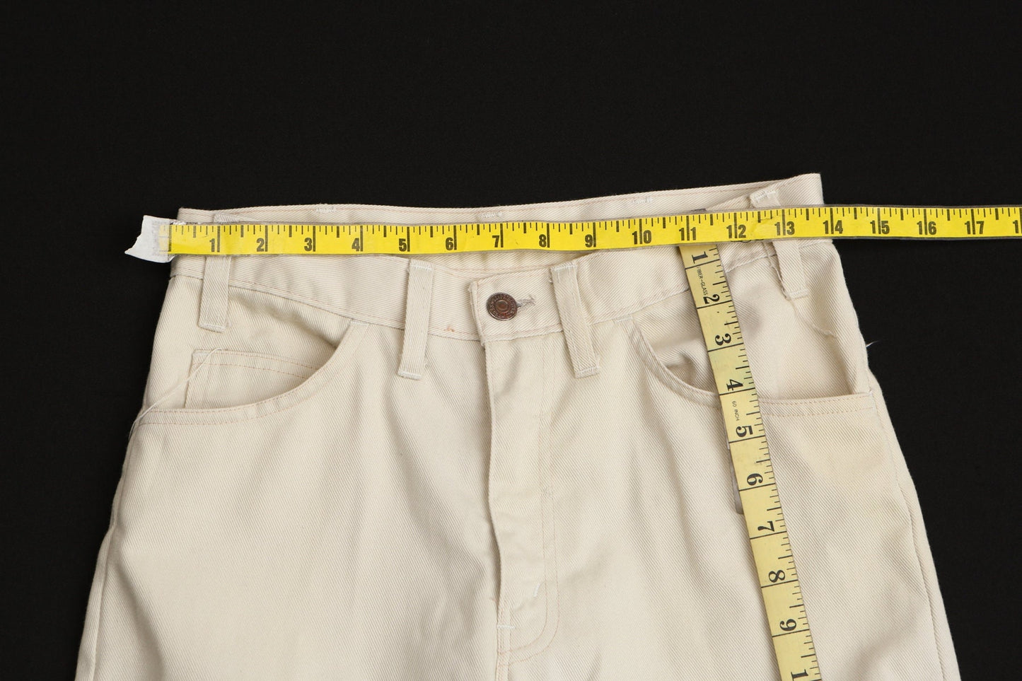 Men 70's white levi's casual poly pants trouser disco studio 54