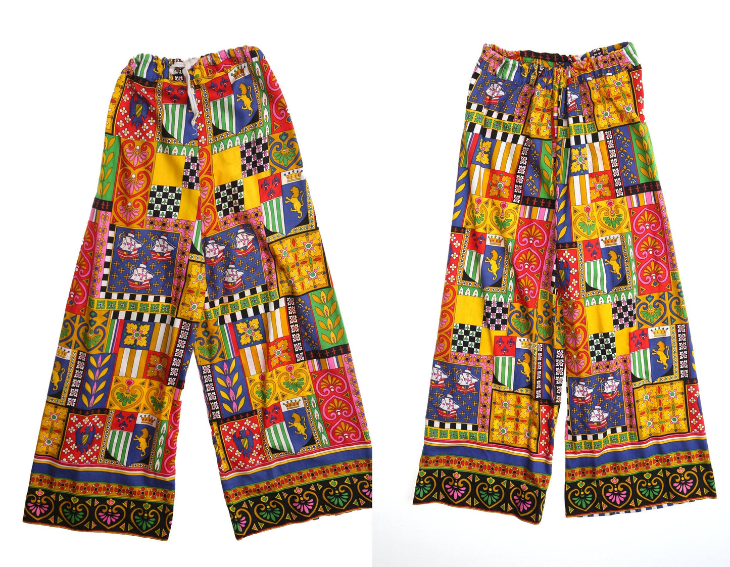 Vintage 70's hippie patchwork print yellow floral women boho strap